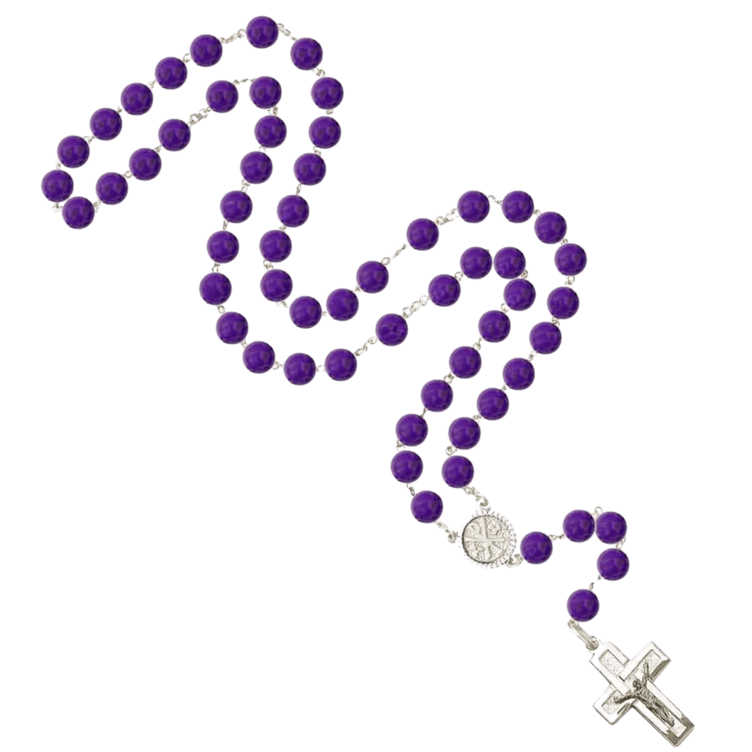 AMETHYST BEADS - ROSARY - SILVER