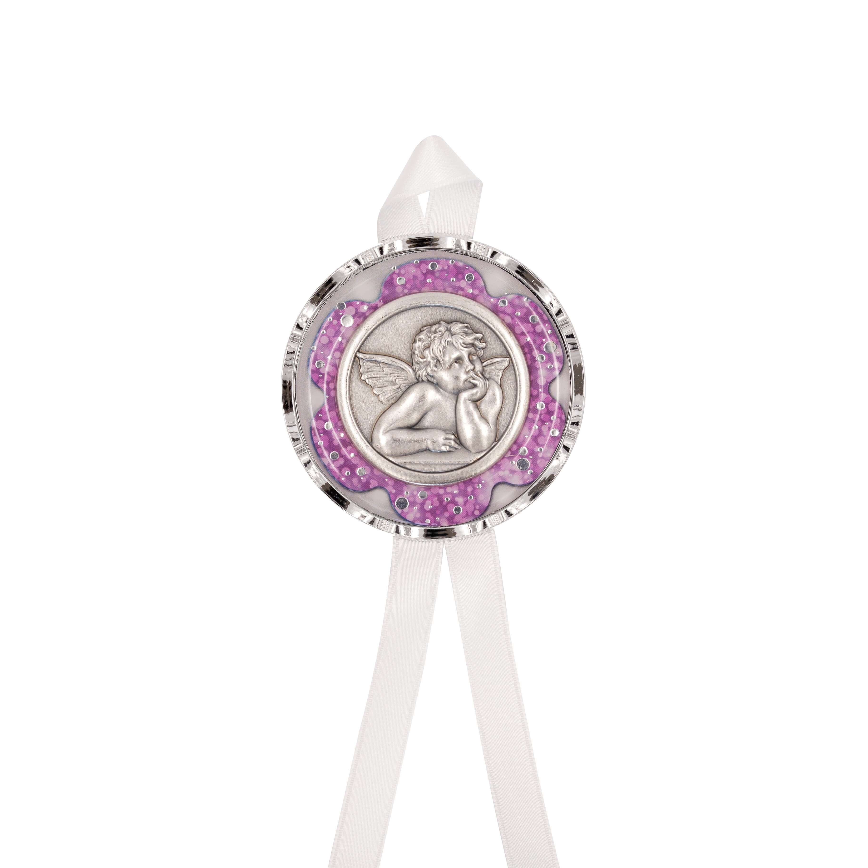 ANGEL - PINK CRIB MEDAL - METAL