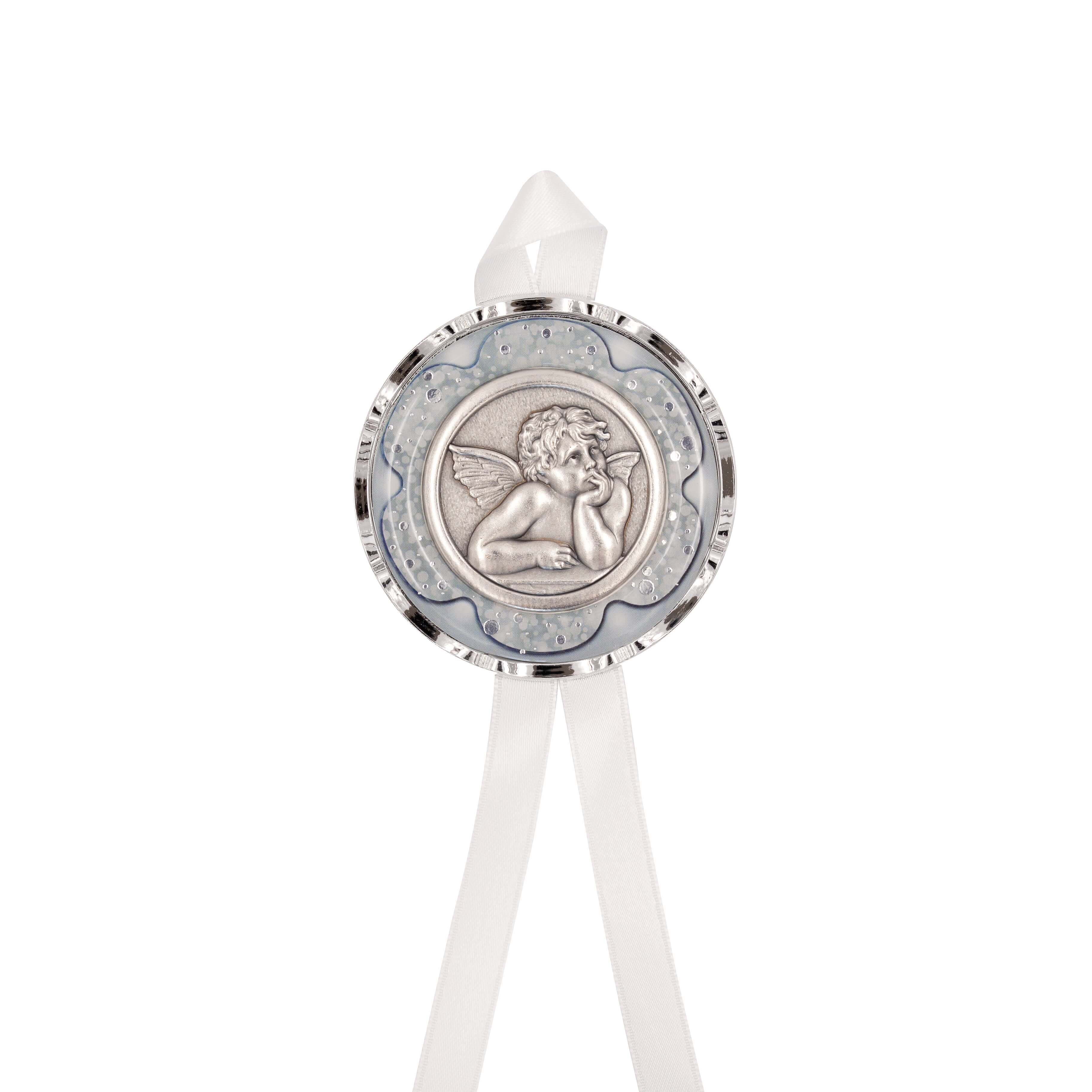 ANGEL - WHITE CRIB MEDAL - METAL
