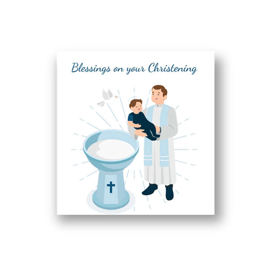BABY BOY - BAPTISM GREETING CARD