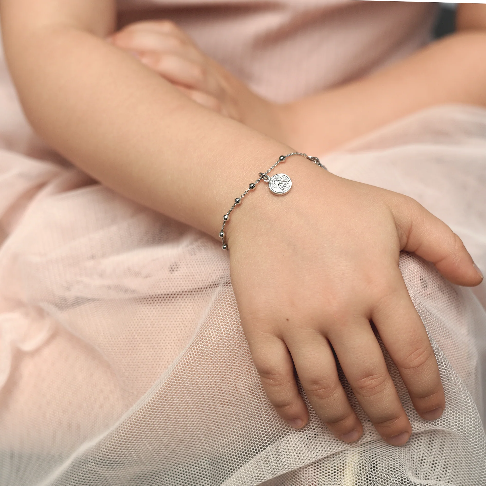 BABY ROSARY BRACELET - SILVER - Image 3