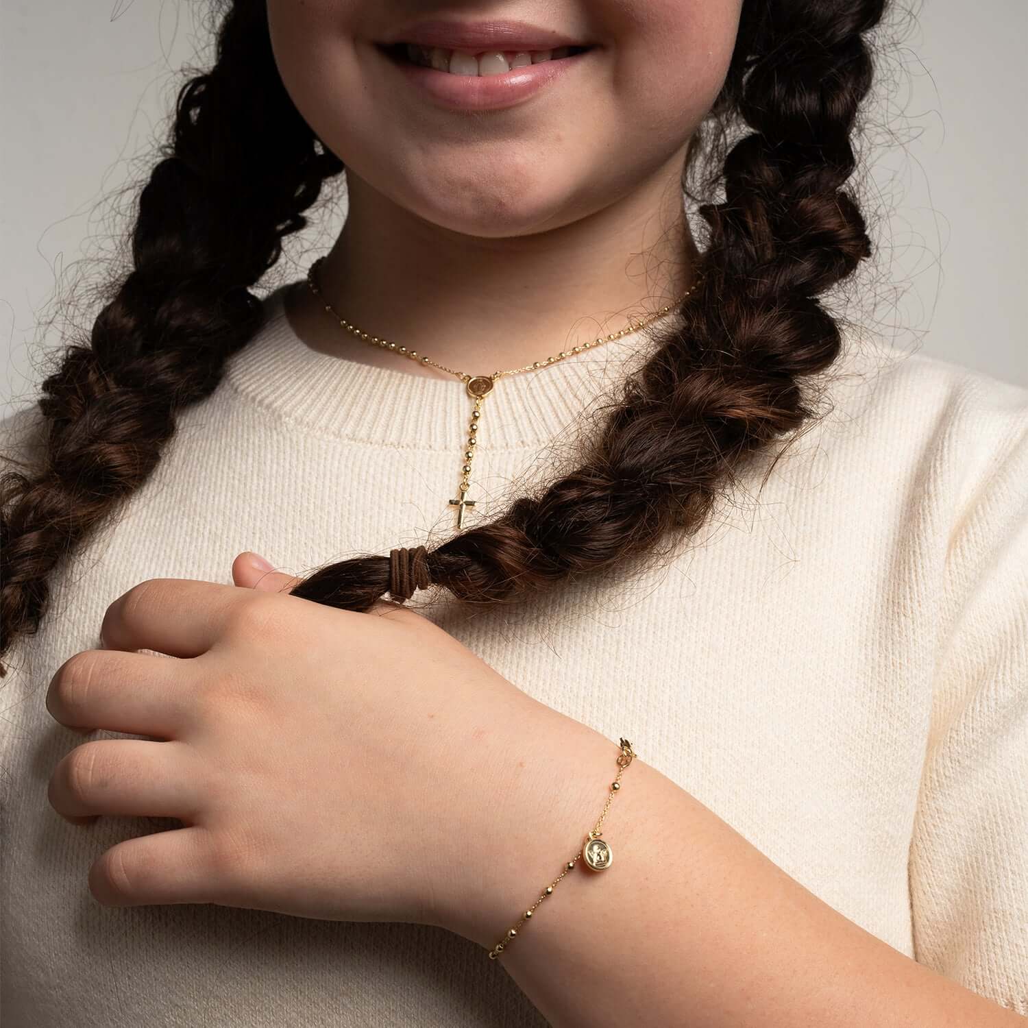 BABY ROSARY BRACELET - VERMEIL SILVER - Image 3