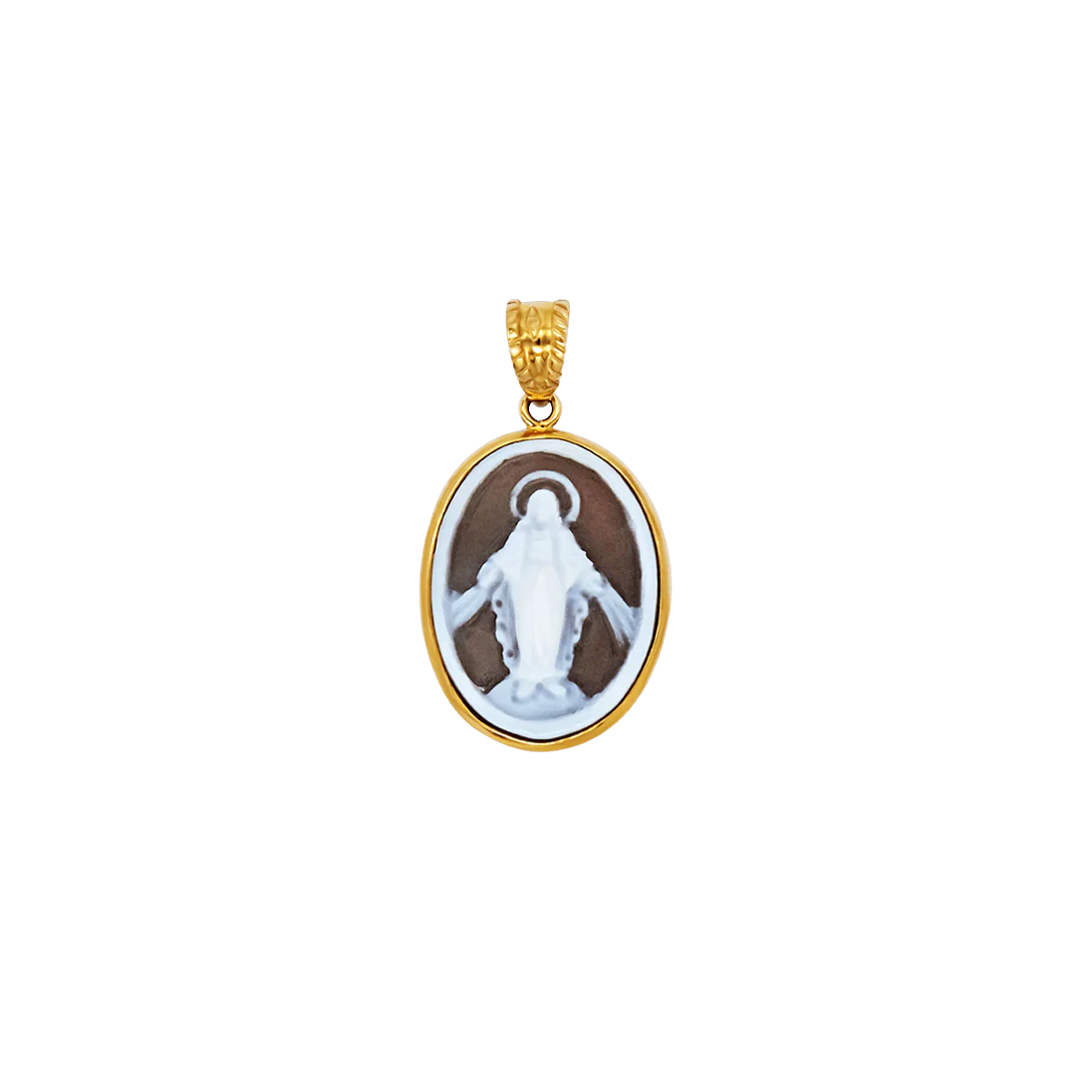 BLESSED VIRGIN - CAMEO PENDANT - GOLD