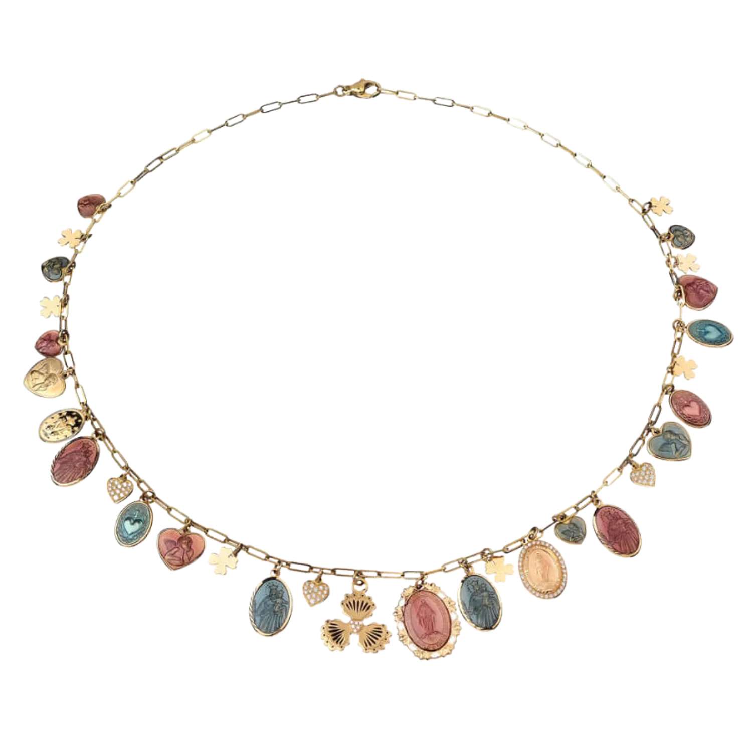 CHARMS NECKLACE - GOLD AND DIAMONDS