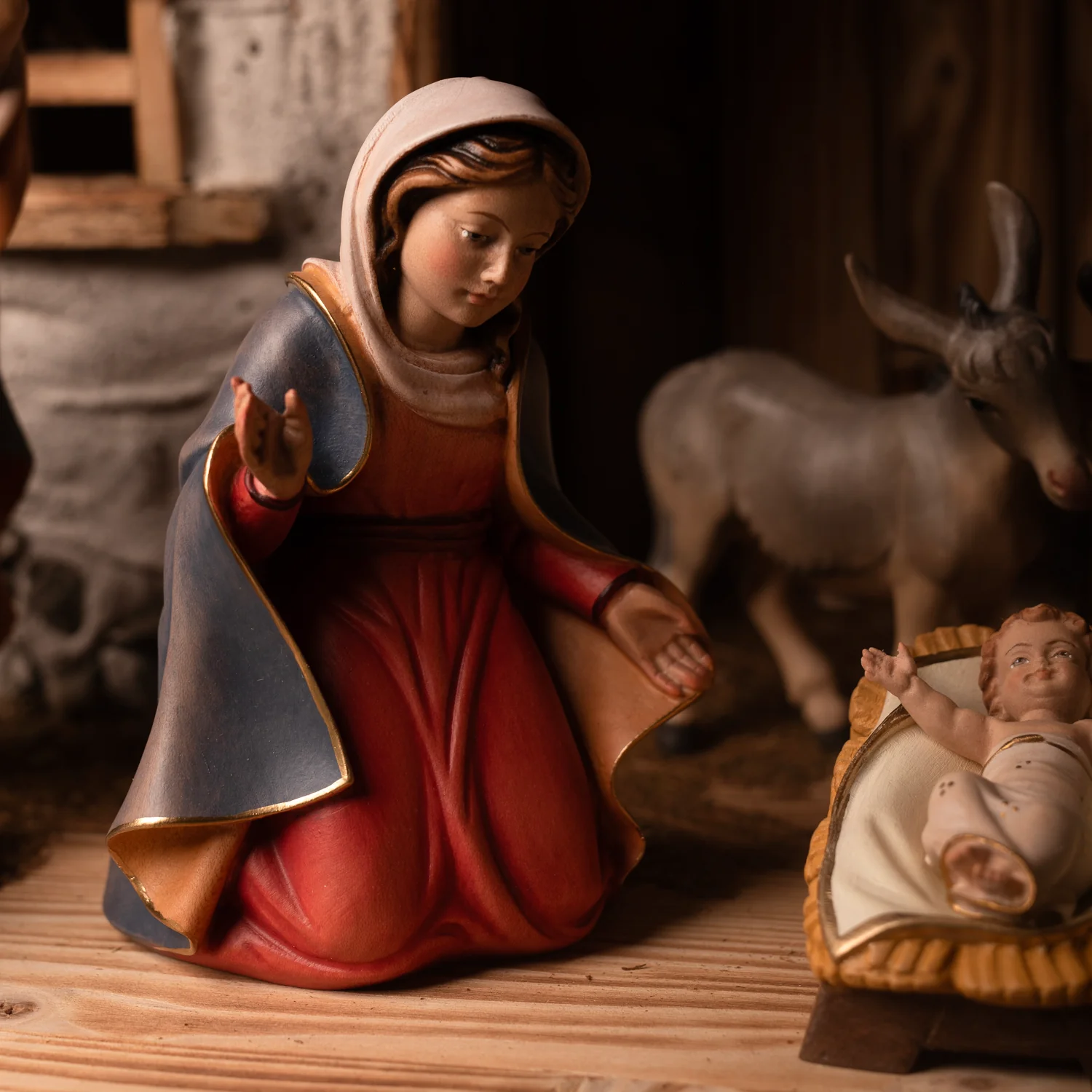 LARGE NATIVITY SCENE SET - CHRISTMAS - WOOD - Image 2