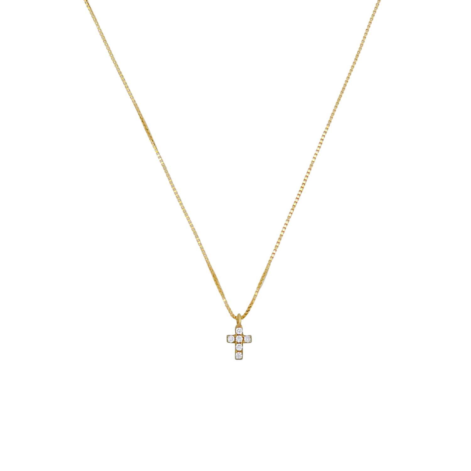 CROSS DIAMOND NECKLACE - GOLD