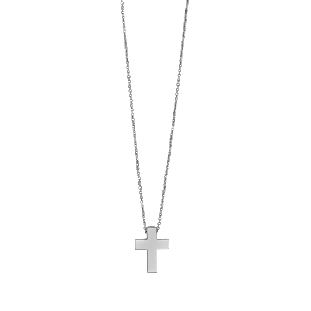 CROSS NECKLACE - WHITE GOLD