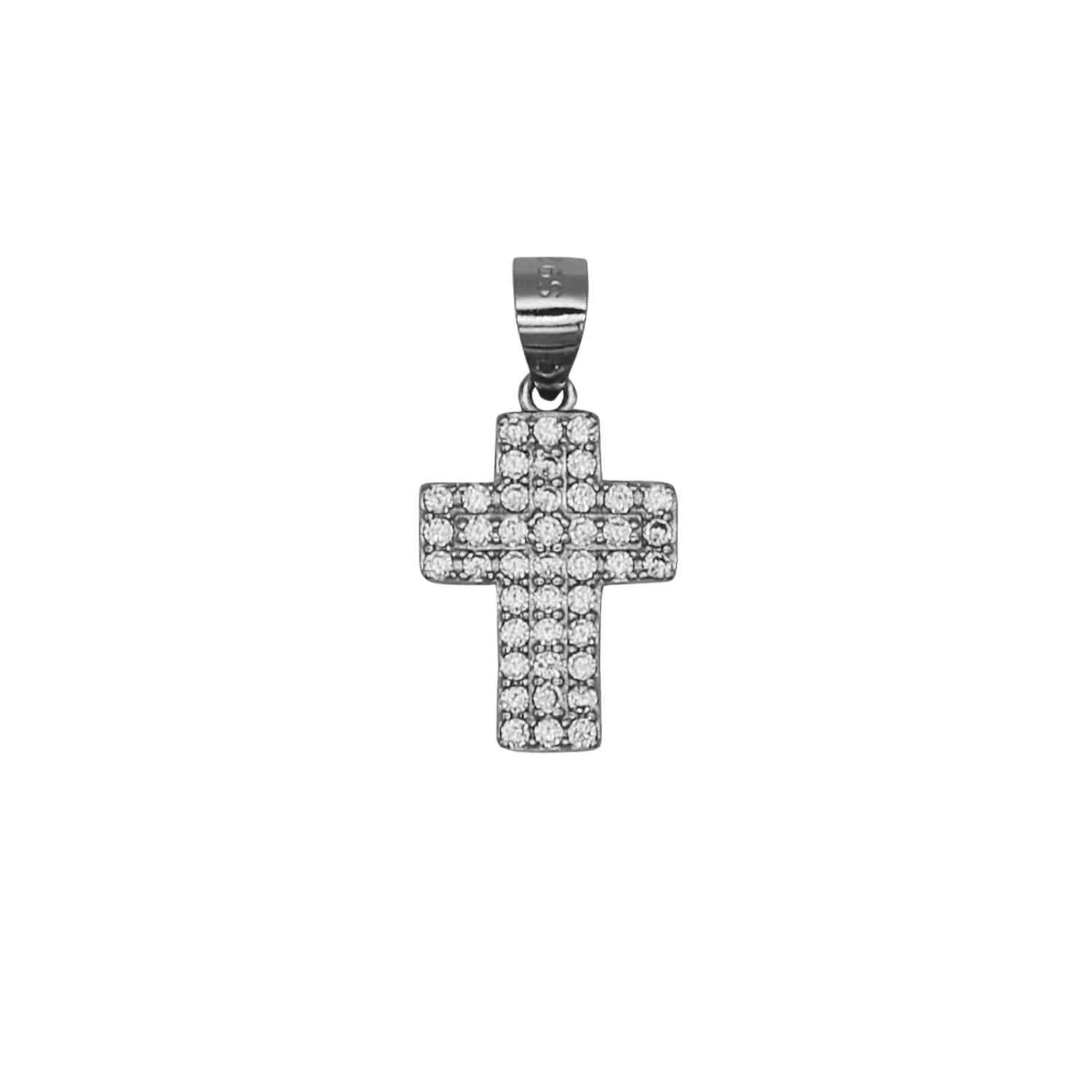 CROSS PENDANT - SILVER AND PAVÉ