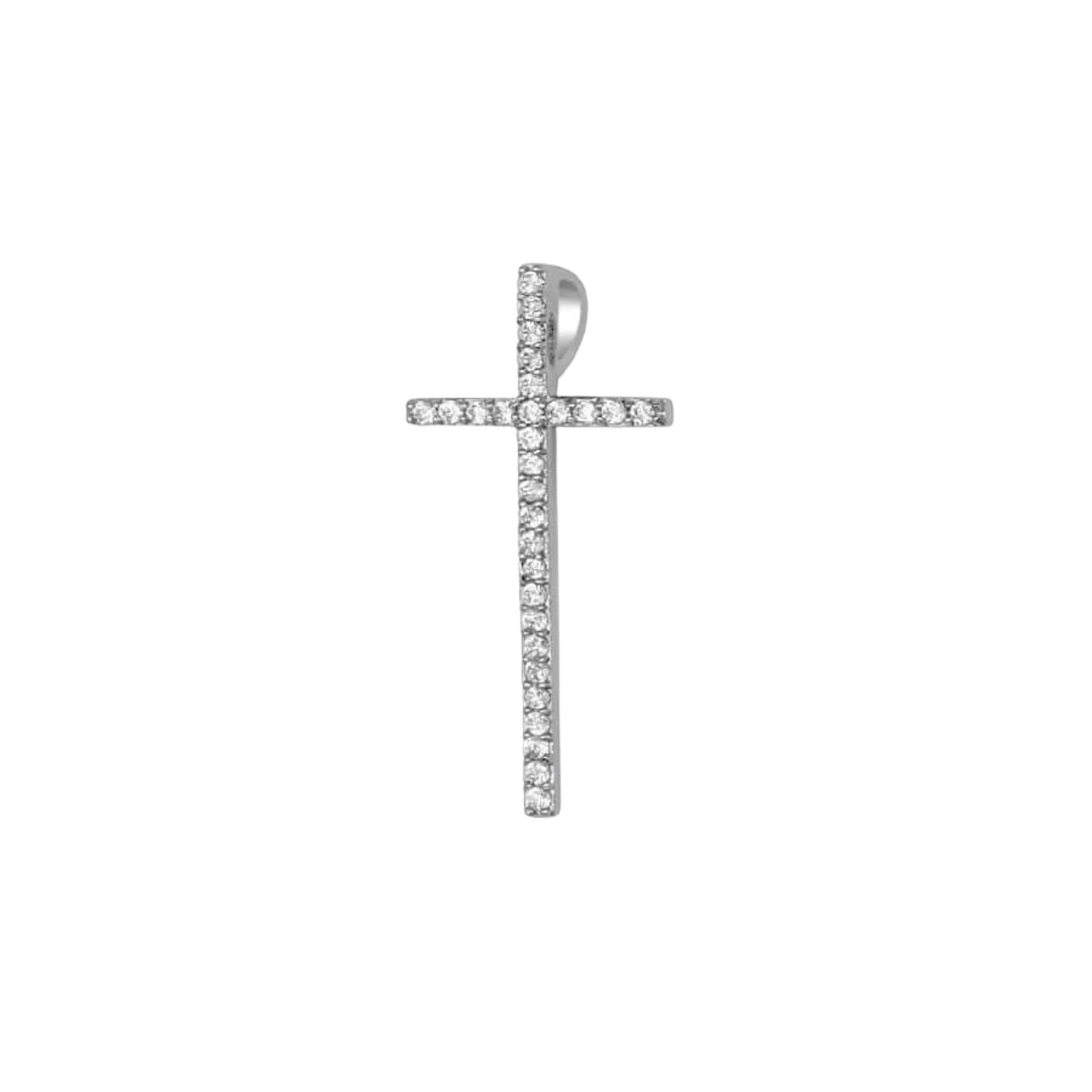 CROSS PENDANT - SILVER AND ZIRCONIA