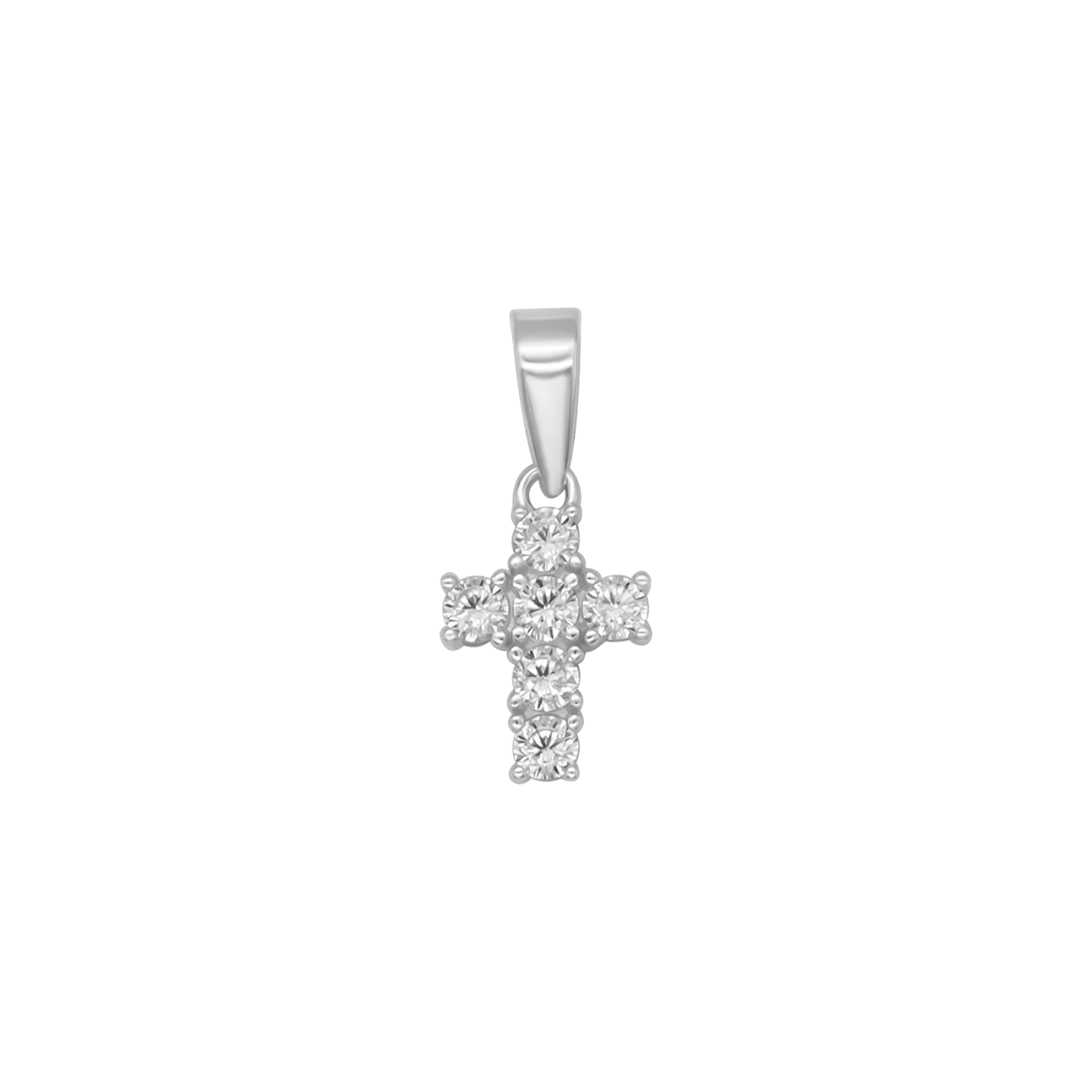 CROSS PENDANT - SILVER AND ZIRCONIA