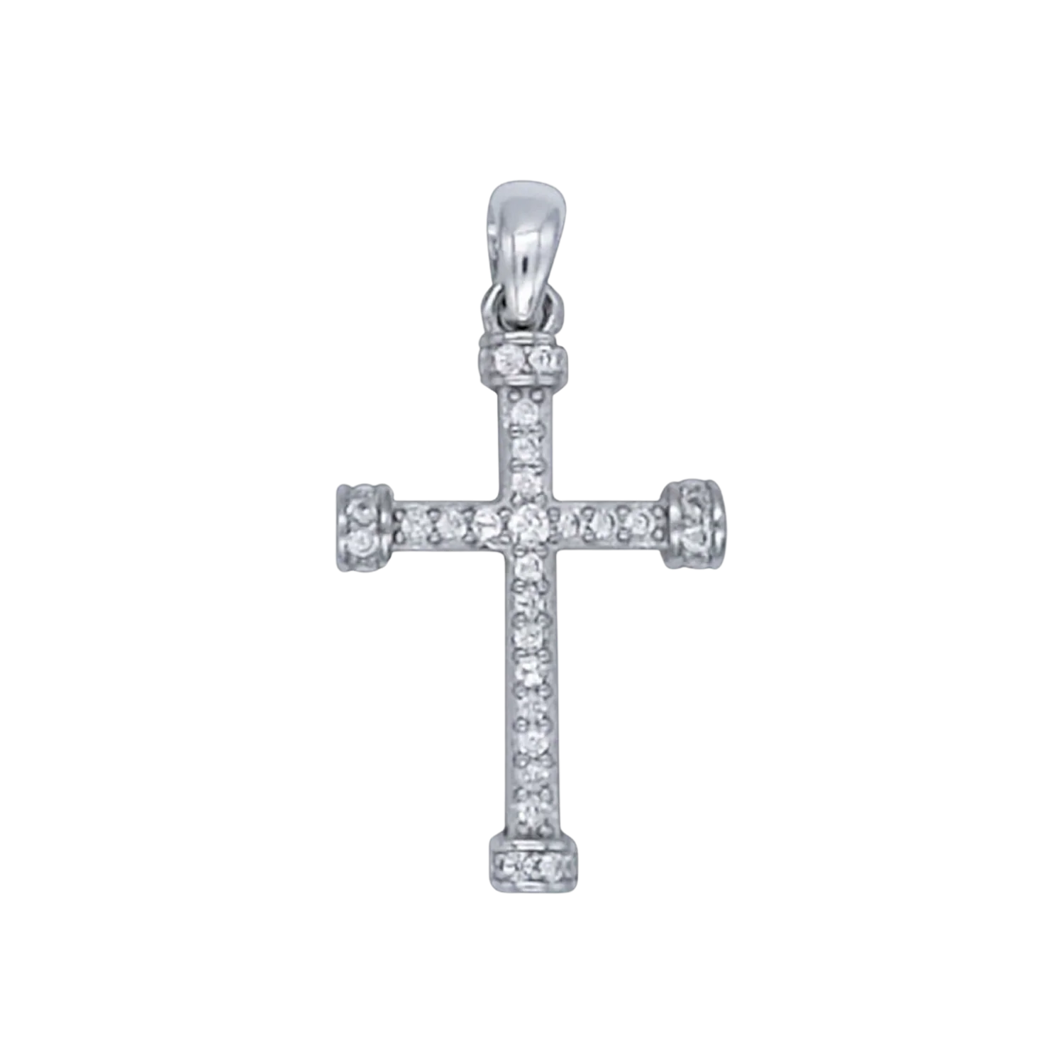 CROSS PENDANT - SILVER AND ZIRCONIA
