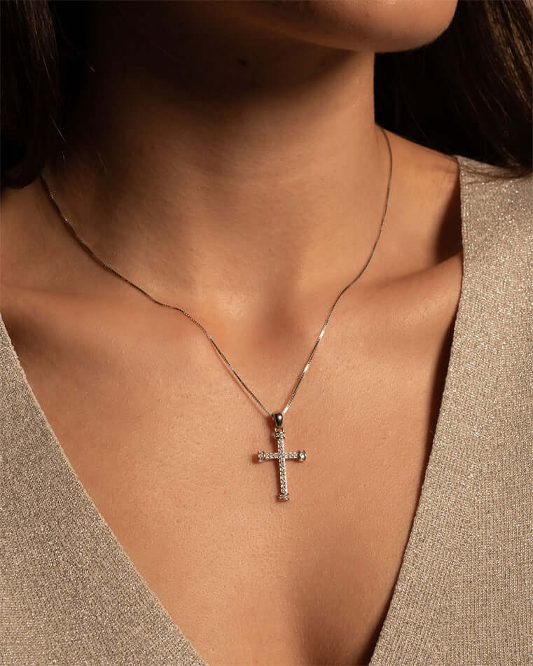 CROSS PENDANT - SILVER AND ZIRCONIA - Image 2