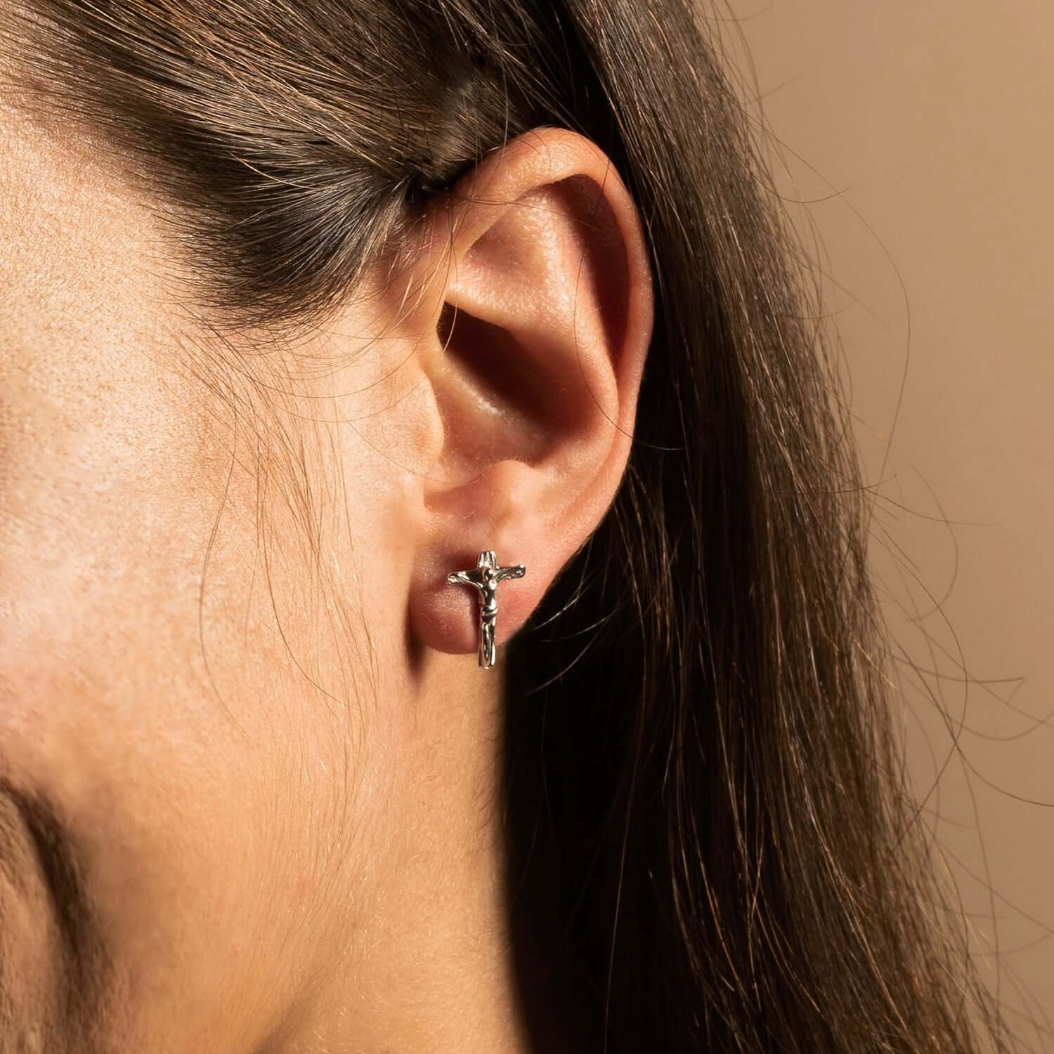 CRUCIFIX - EARRINGS - SILVER - Image 3