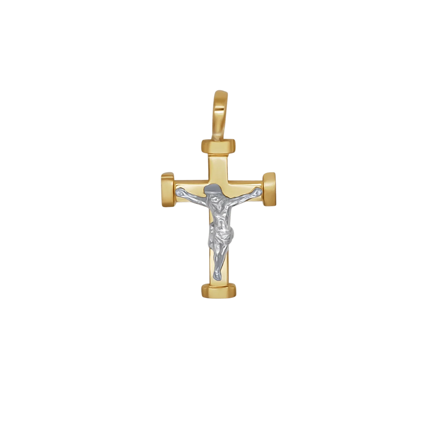 CRUCIFIX PENDANT - BICOLOR SILVER