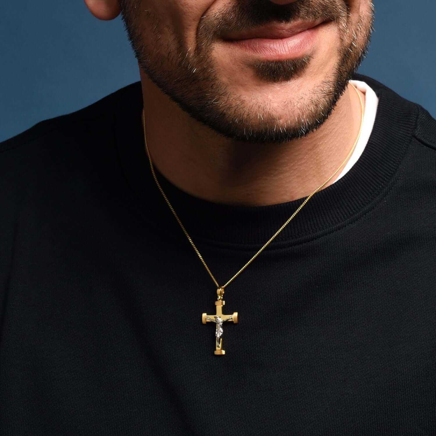 CRUCIFIX PENDANT - BICOLOR SILVER - Image 3