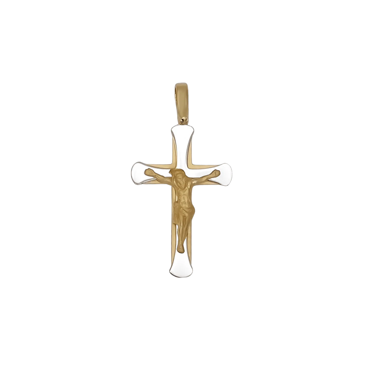 CRUCIFIX PENDANT - BICOLOR SILVER