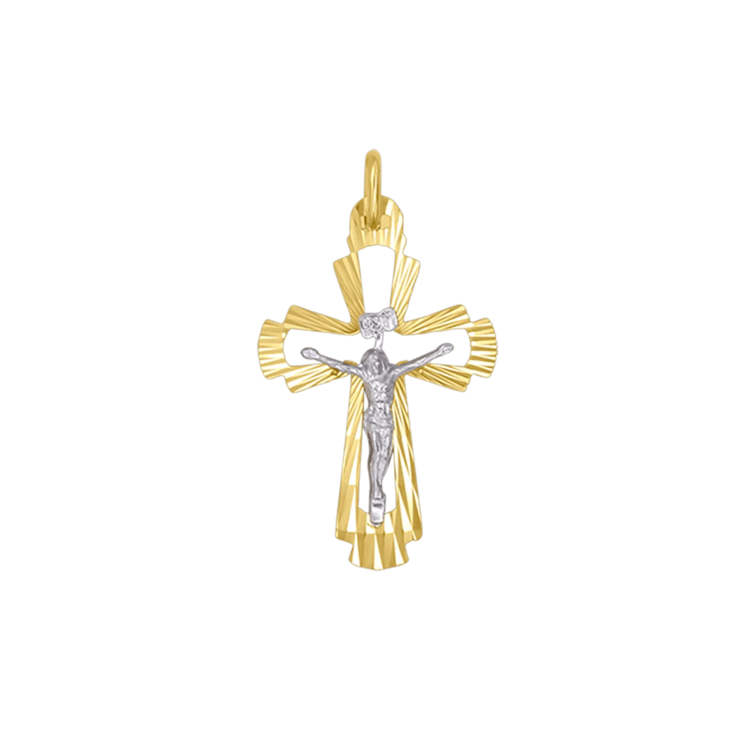CRUCIFIX PENDANT - BICOLOR SILVER