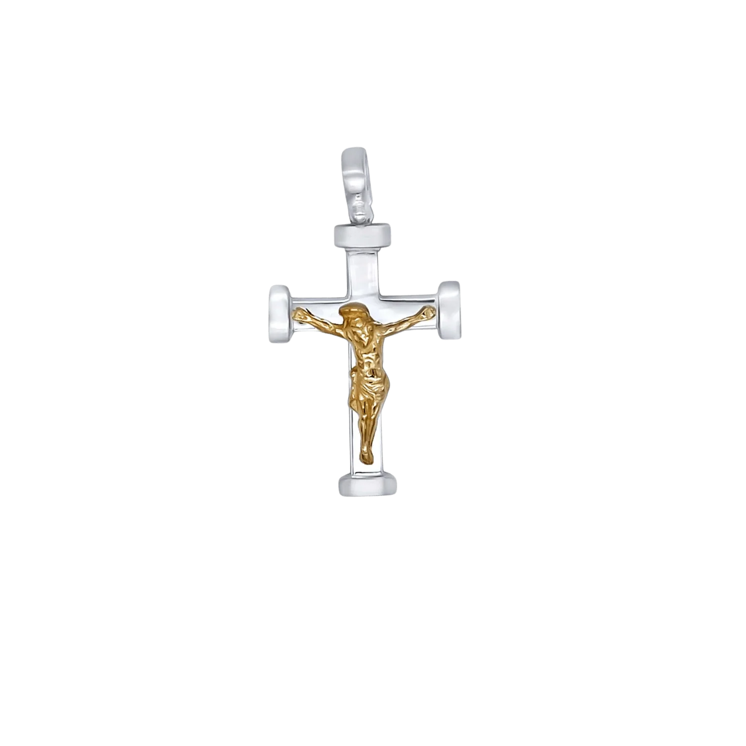 CRUCIFIX PENDANT - BICOLOR SILVER