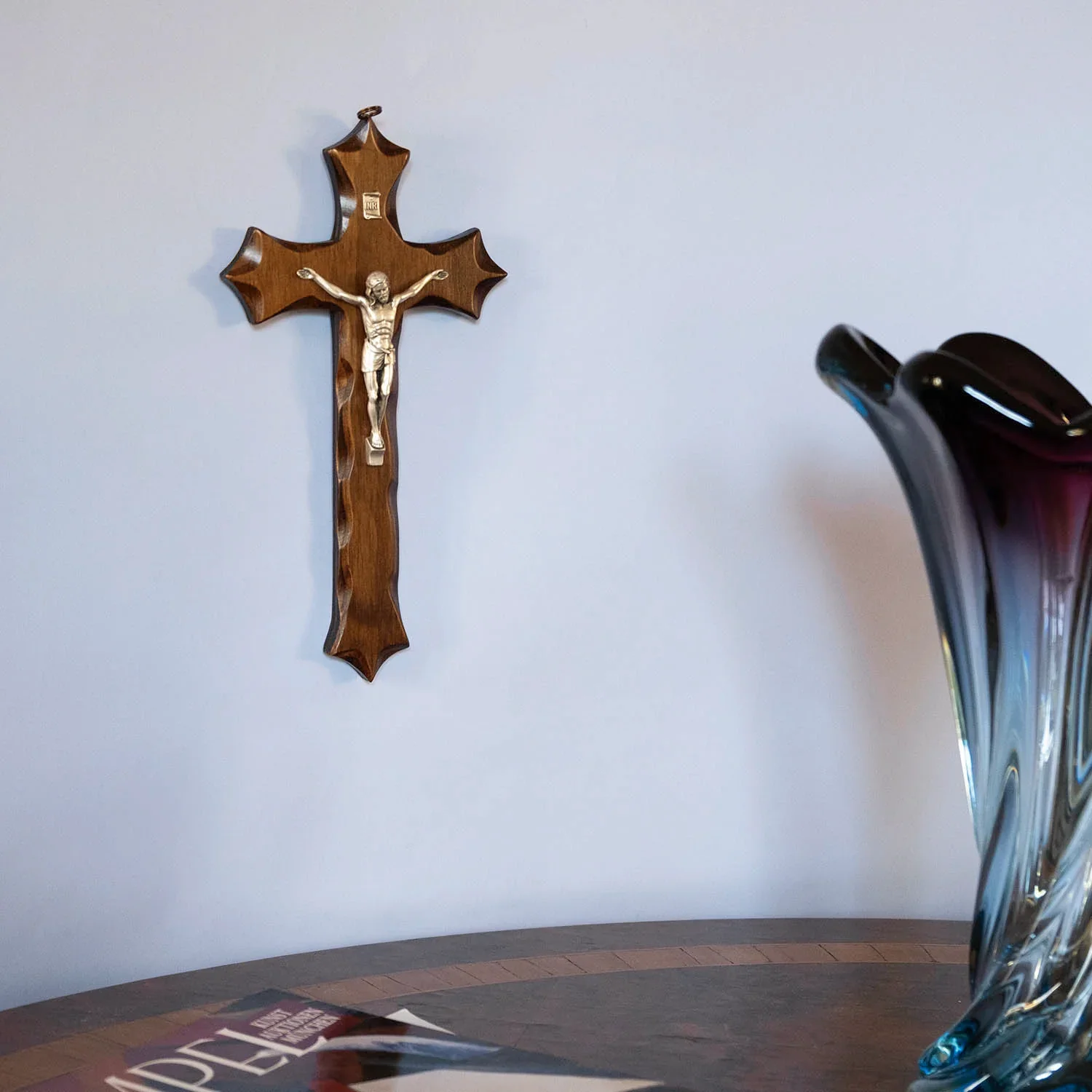 WALL CRUCIFIX - WALNUT WOOD - Image 2