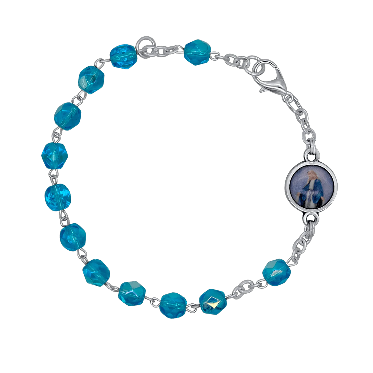 CRYSTAL ROSARY BRACELET - METAL - Image 2