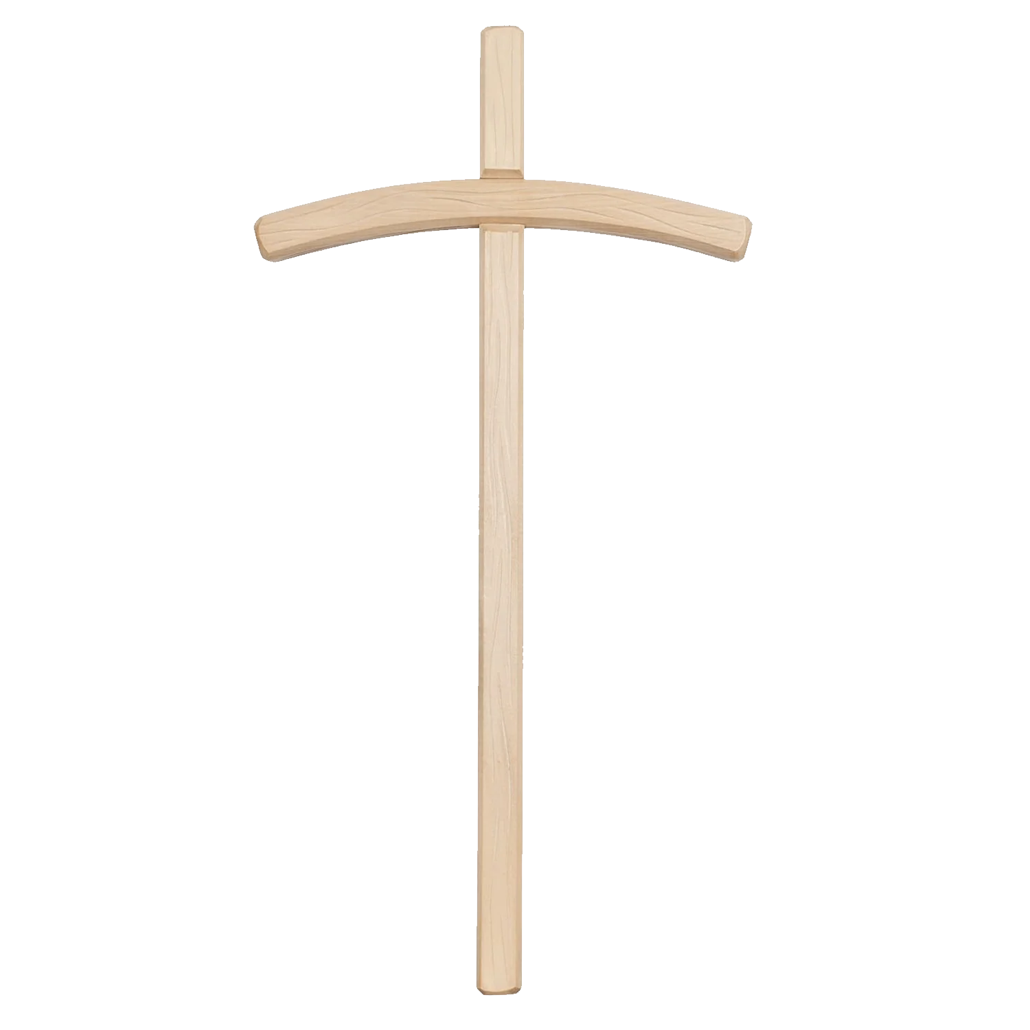 CURVED WALL CROSS - NATURAL WOOD