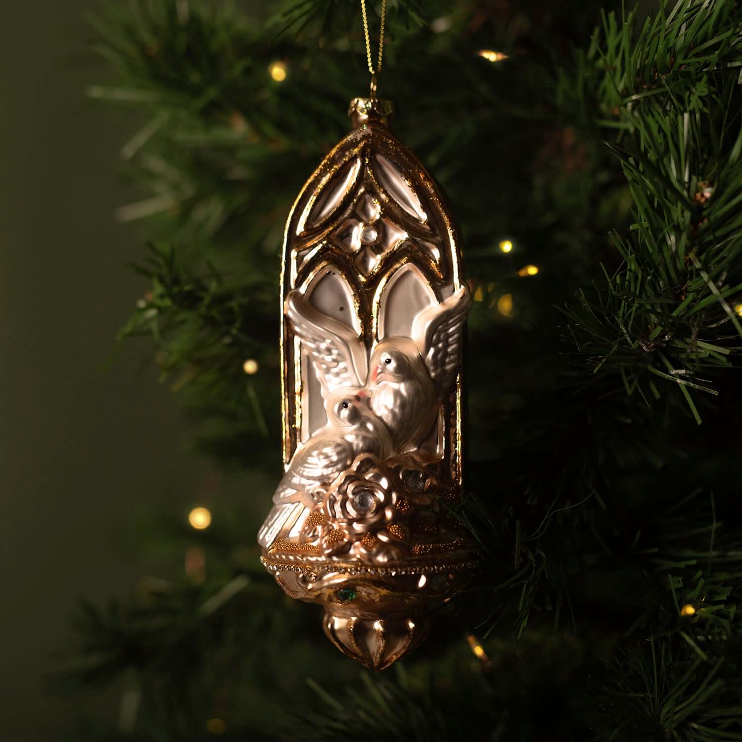 DOVE OF PEACE - CHRISTMAS ORNAMENT - GLASS - Image 2