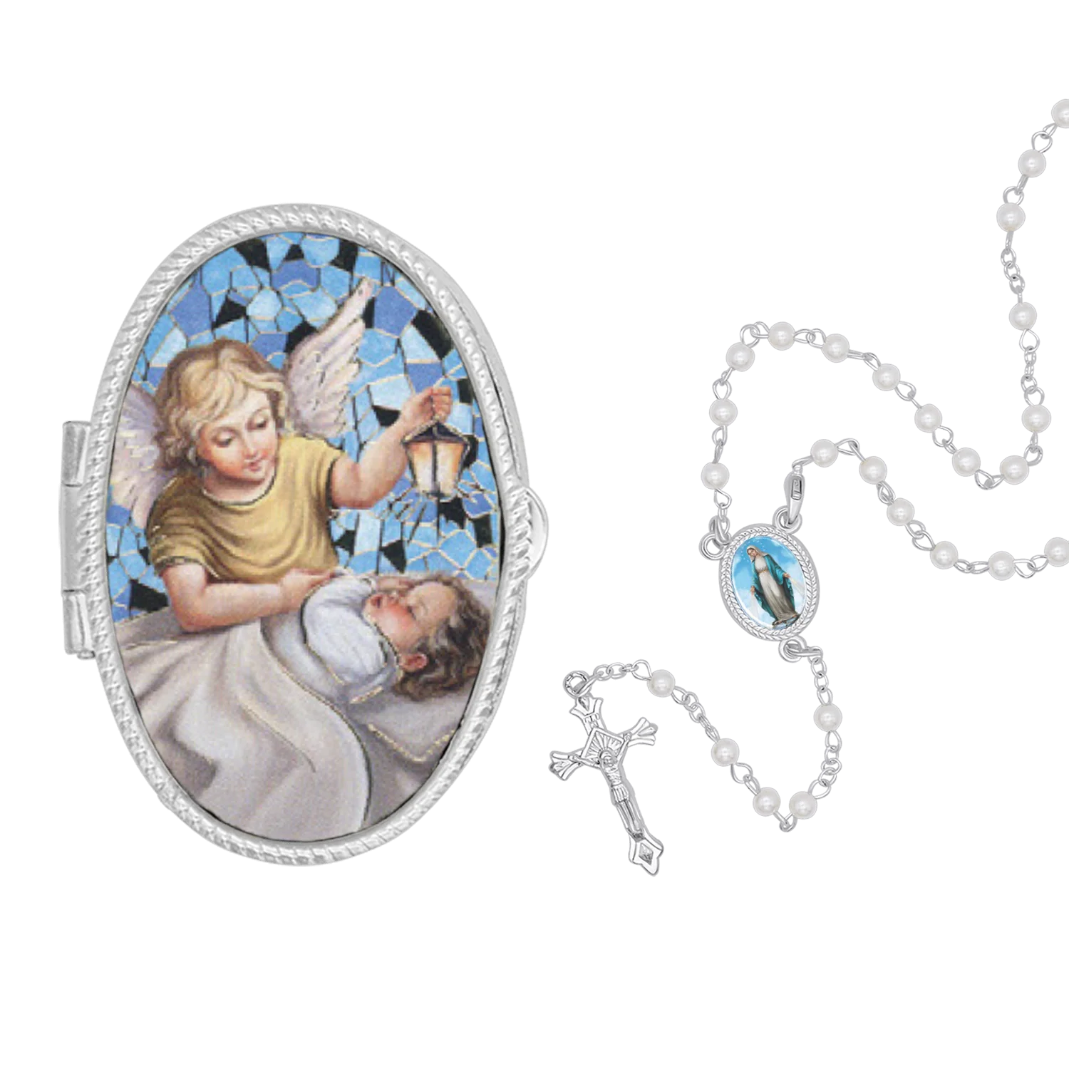 GUARDIAN ANGEL - ROSARY BOX - METAL