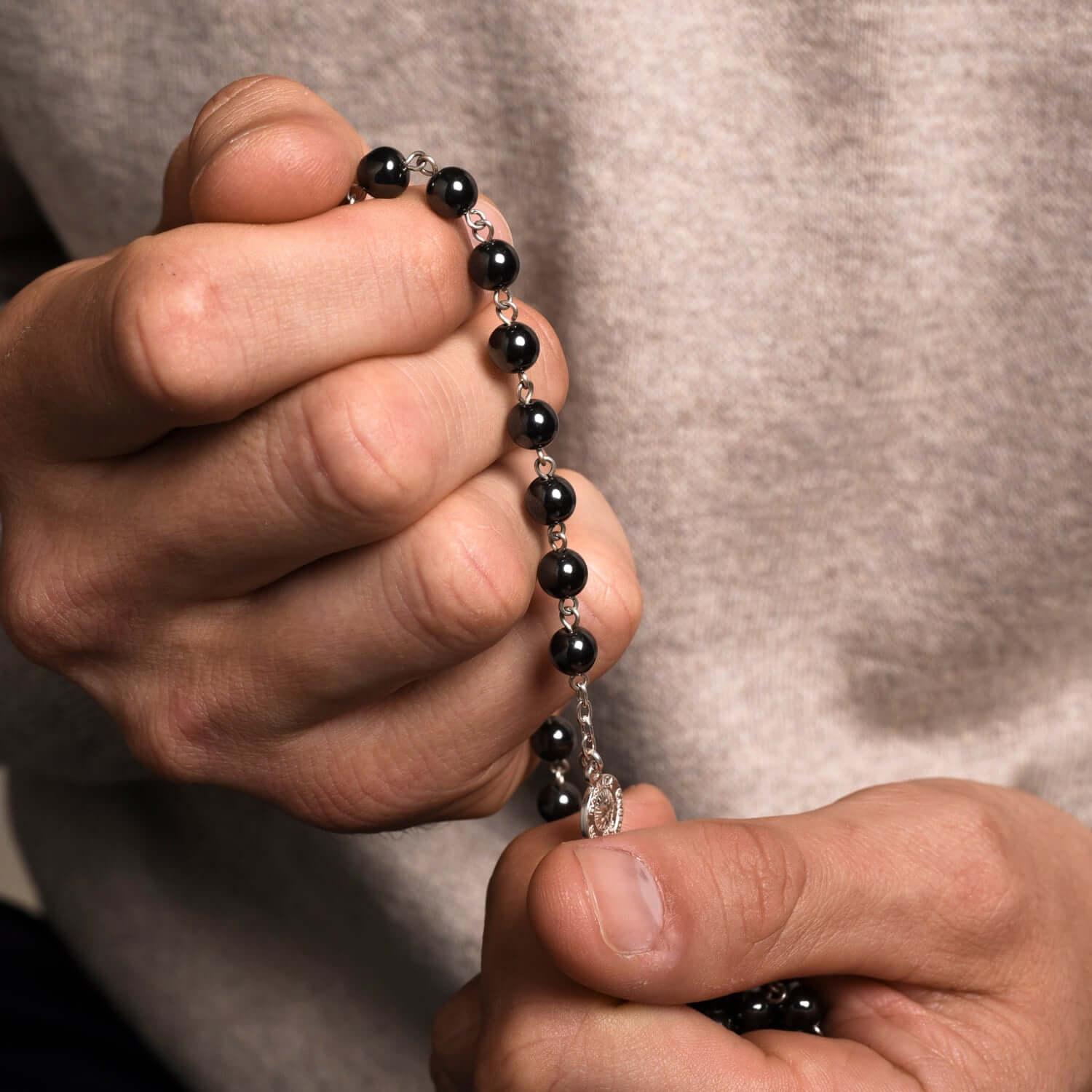 HEMATITE ROSARY - SILVER - Image 3