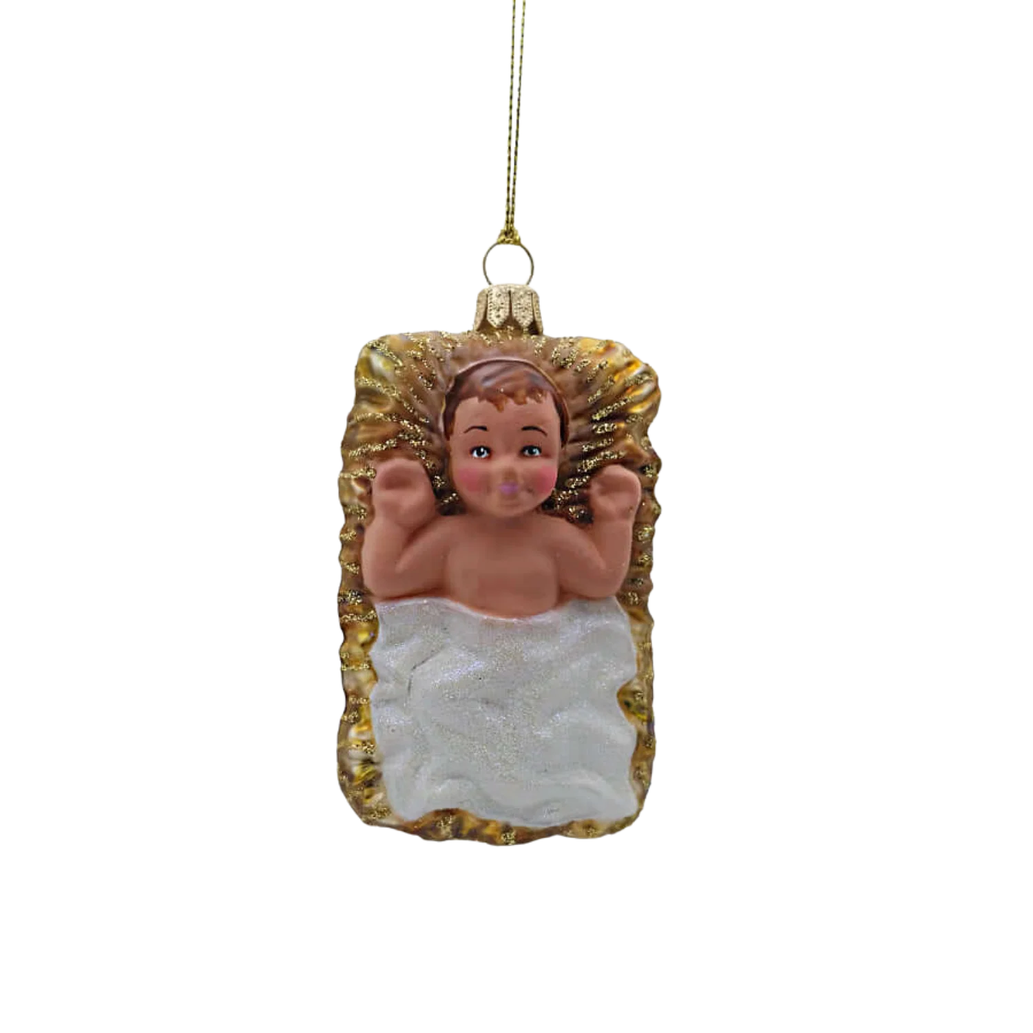 INFANT JESUS - CHRISTMAS TREE DECORATION - GLASS