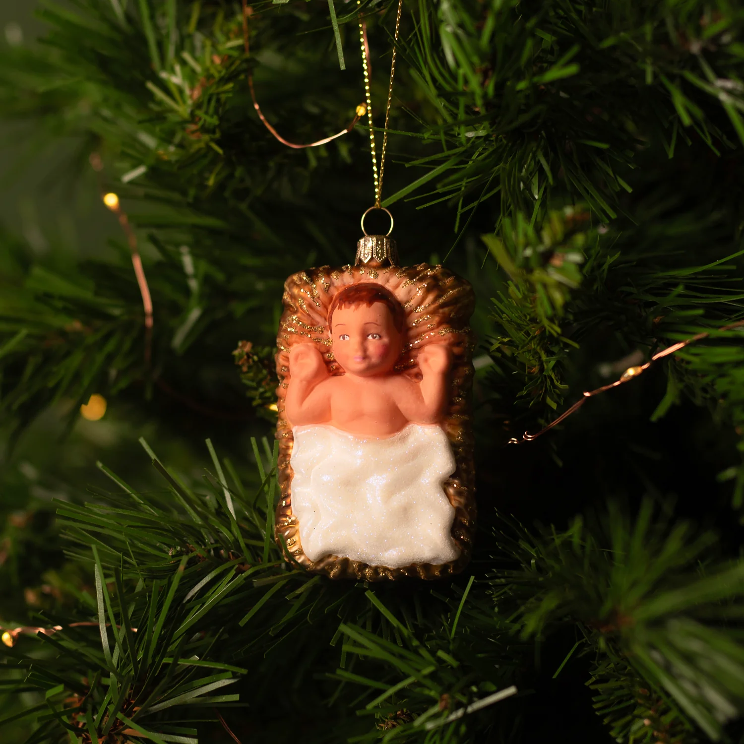INFANT JESUS - CHRISTMAS TREE DECORATION - GLASS - Image 2