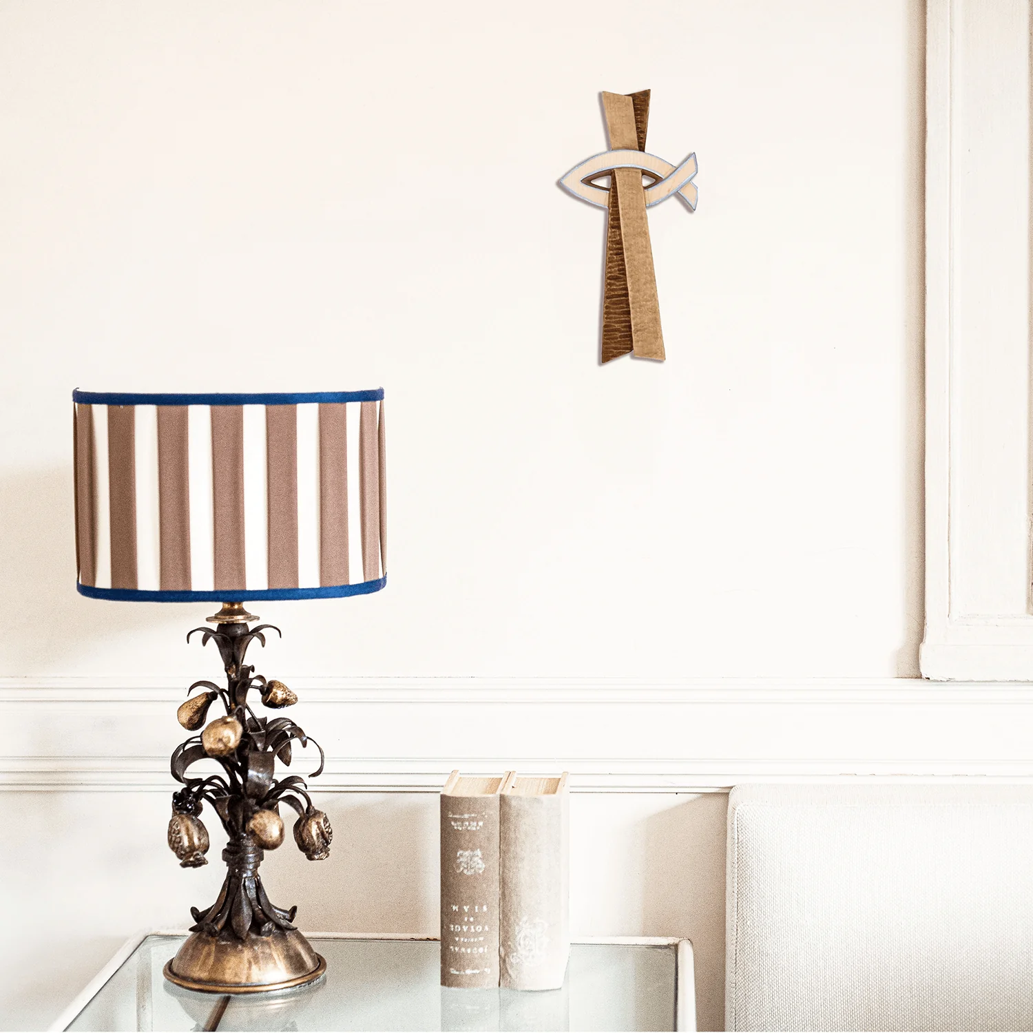 JESUS FISH - WALL CROSS - WOOD - Image 2