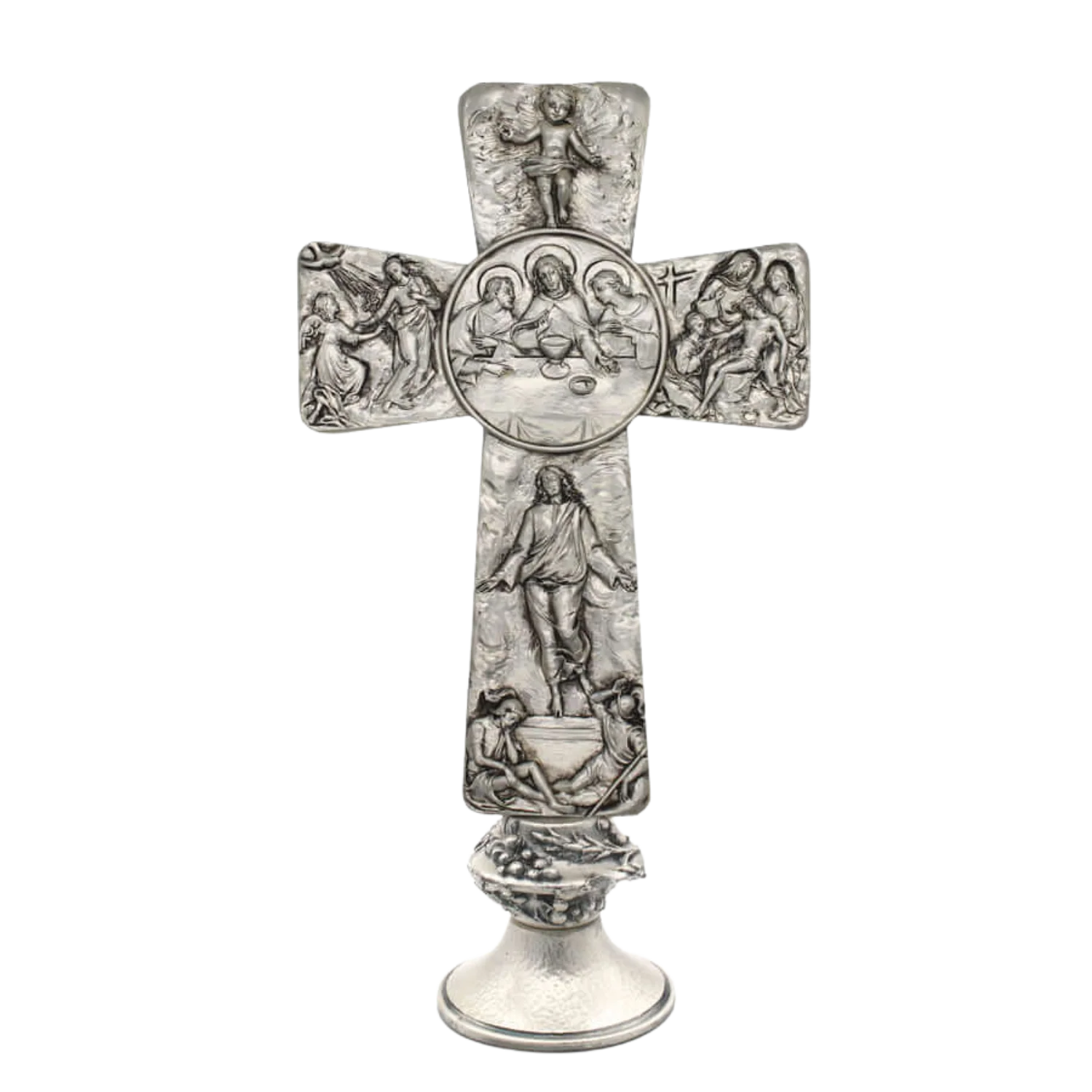 JESUS'S LIFE STANDING CROSS - SILVER