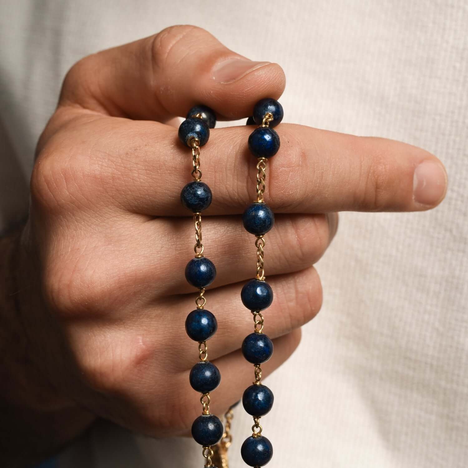 LAPIS LAZULI BEADS - ROSARY - VERMEIL SILVER - Image 2