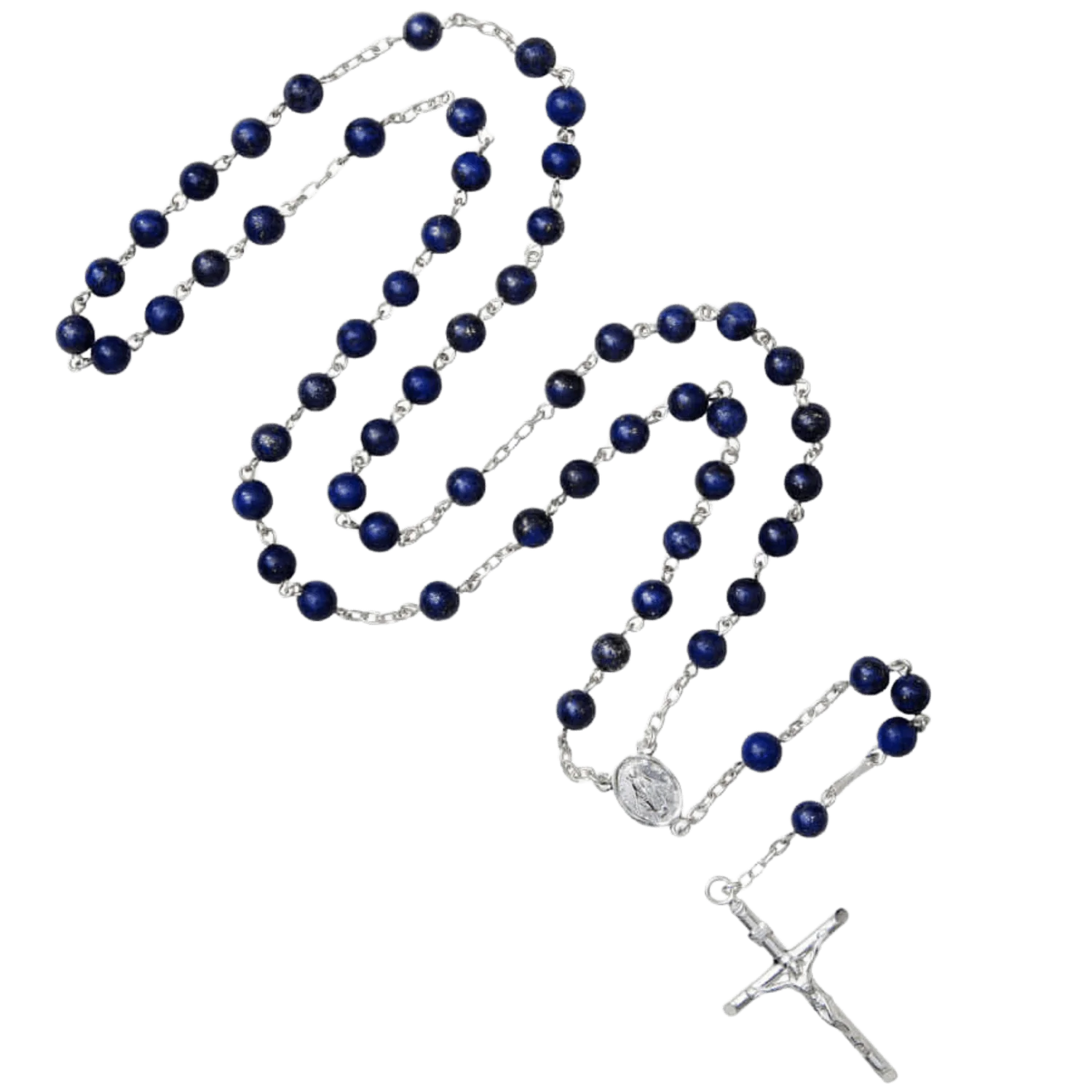 LAPIS LAZULI ROSARY - SILVER