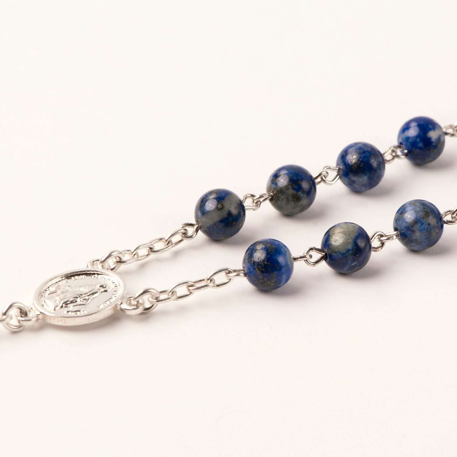 LAPIS LAZULI ROSARY - SILVER - Image 3