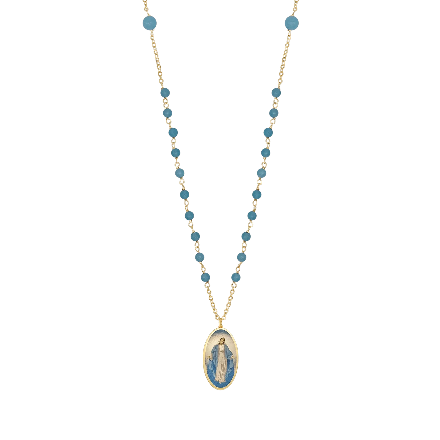 MIRACULOUS MEDAL - BEADED NECKLACE