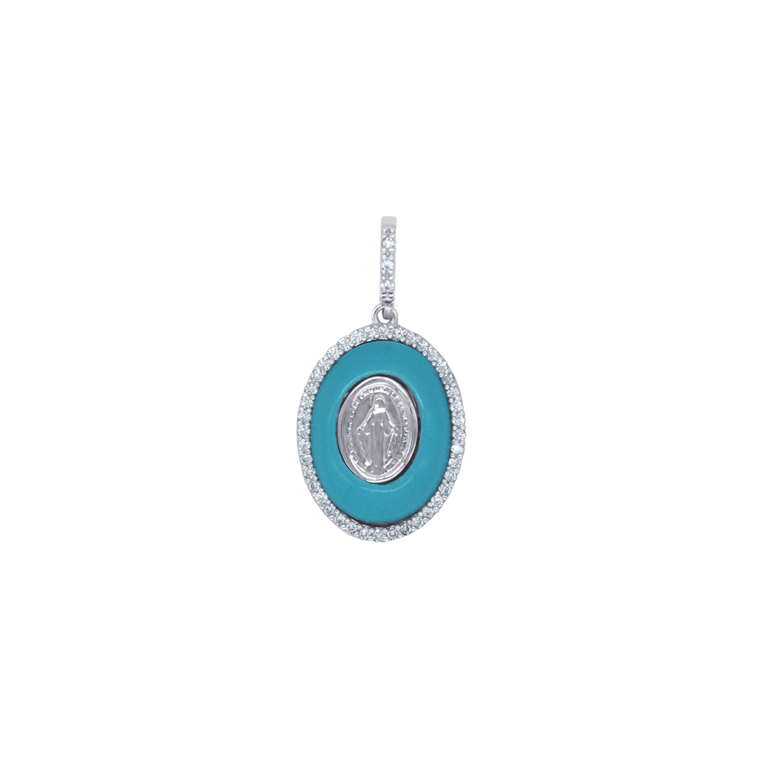 MIRACULOUS MEDAL PENDANT - SILVER AND ZIRCONIA