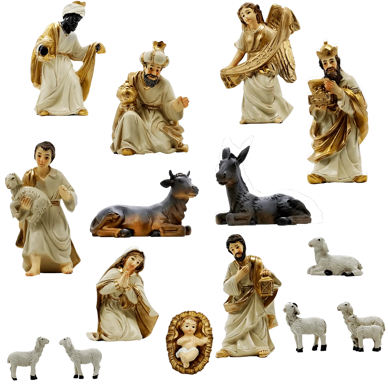 NATIVITY FIGURES SET- CHRISTMAS NATIVITY - RESIN