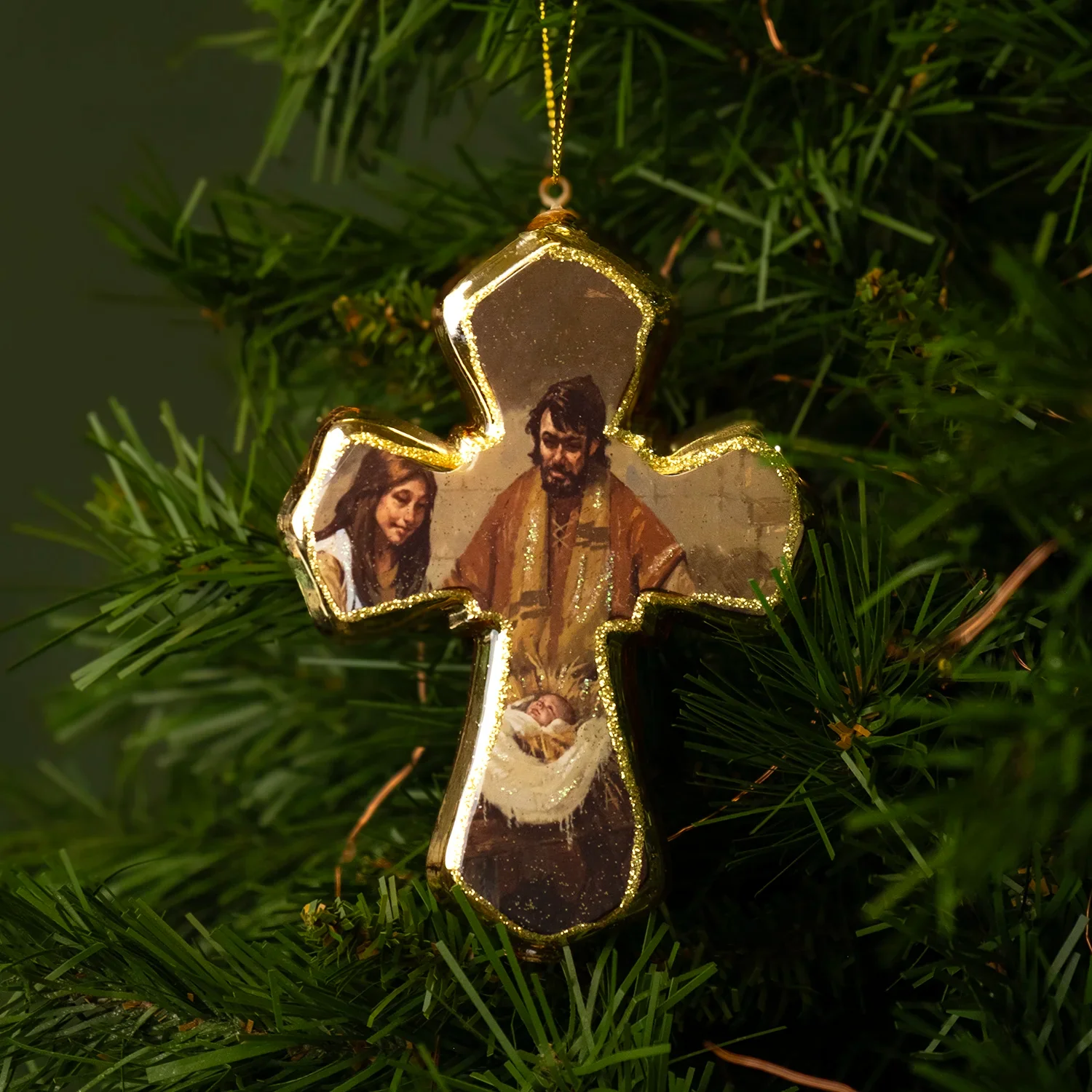 NATIVITY IMAGE - CHRISTMAS TREE ORNAMENT - GLASS - Image 2