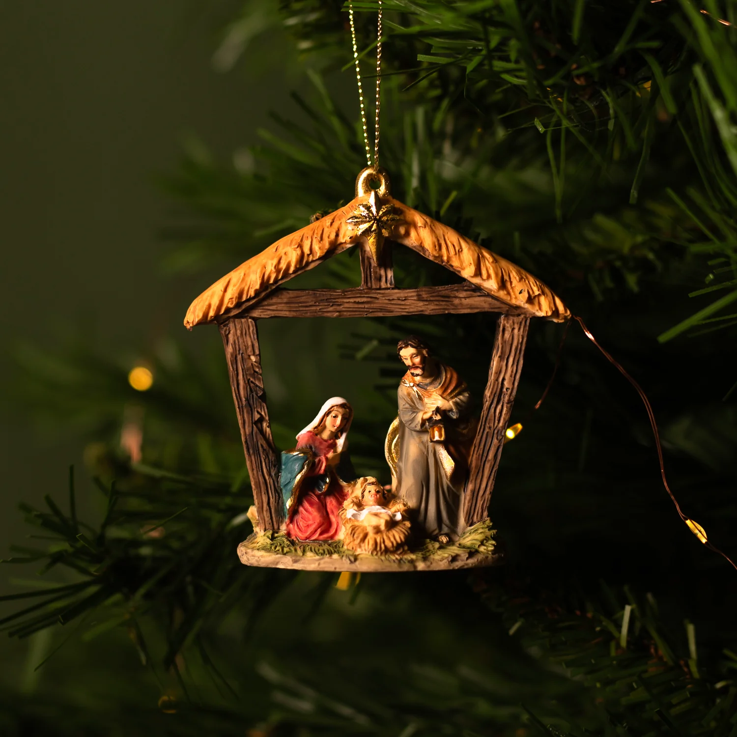 NATIVITY ORNAMENT - CHRISTMAS TREE DECORATION - RESIN - Image 2