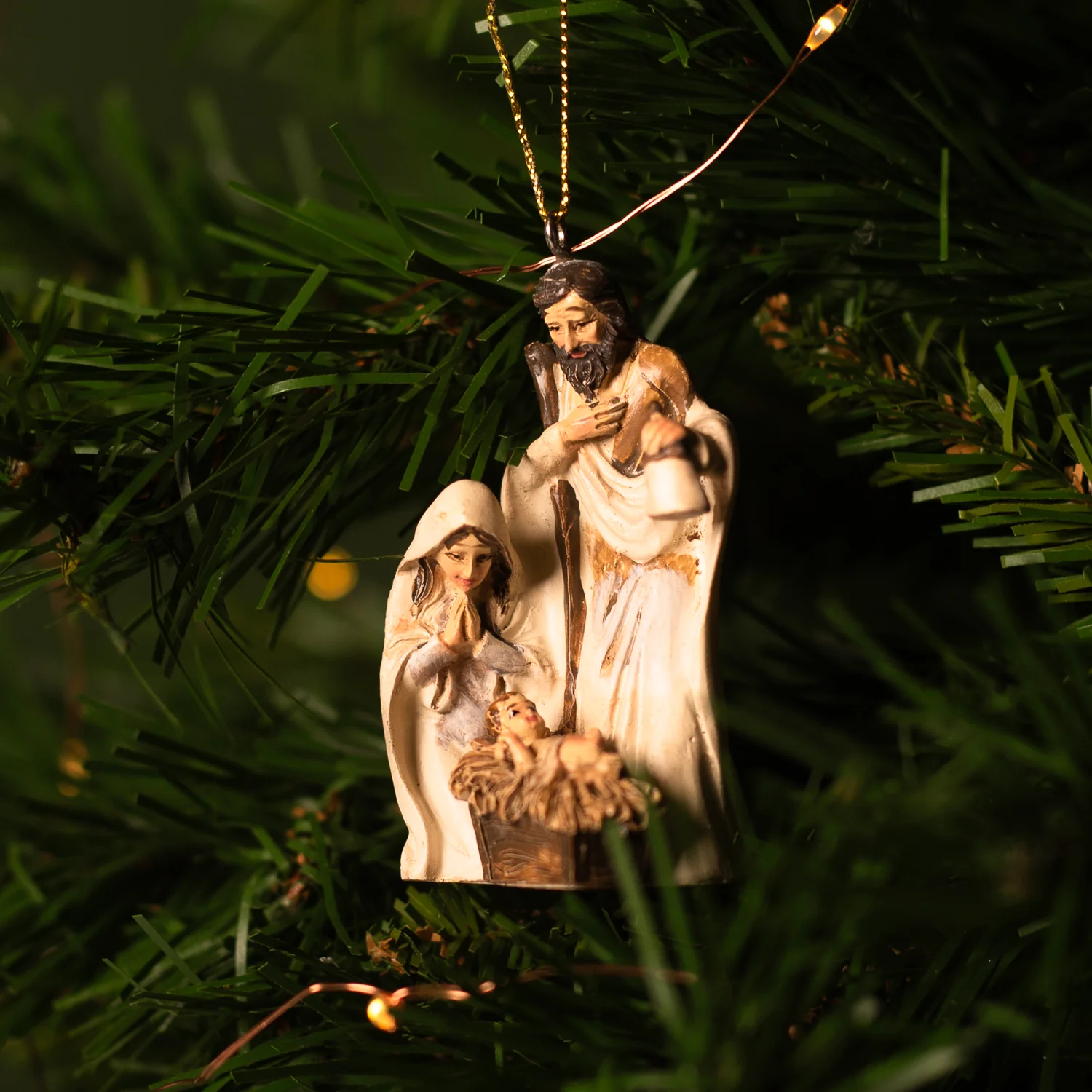 NATIVITY SCENE - CHRISTMAS TREE DECORATION - RESIN - Image 2