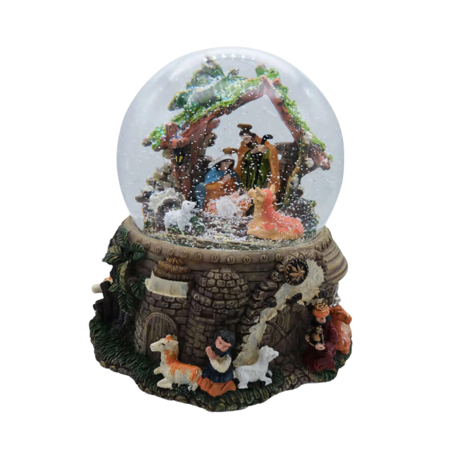 NAVITITY SCENE - MUSICAL SNOW GLOBE - GLASS AND RESIN