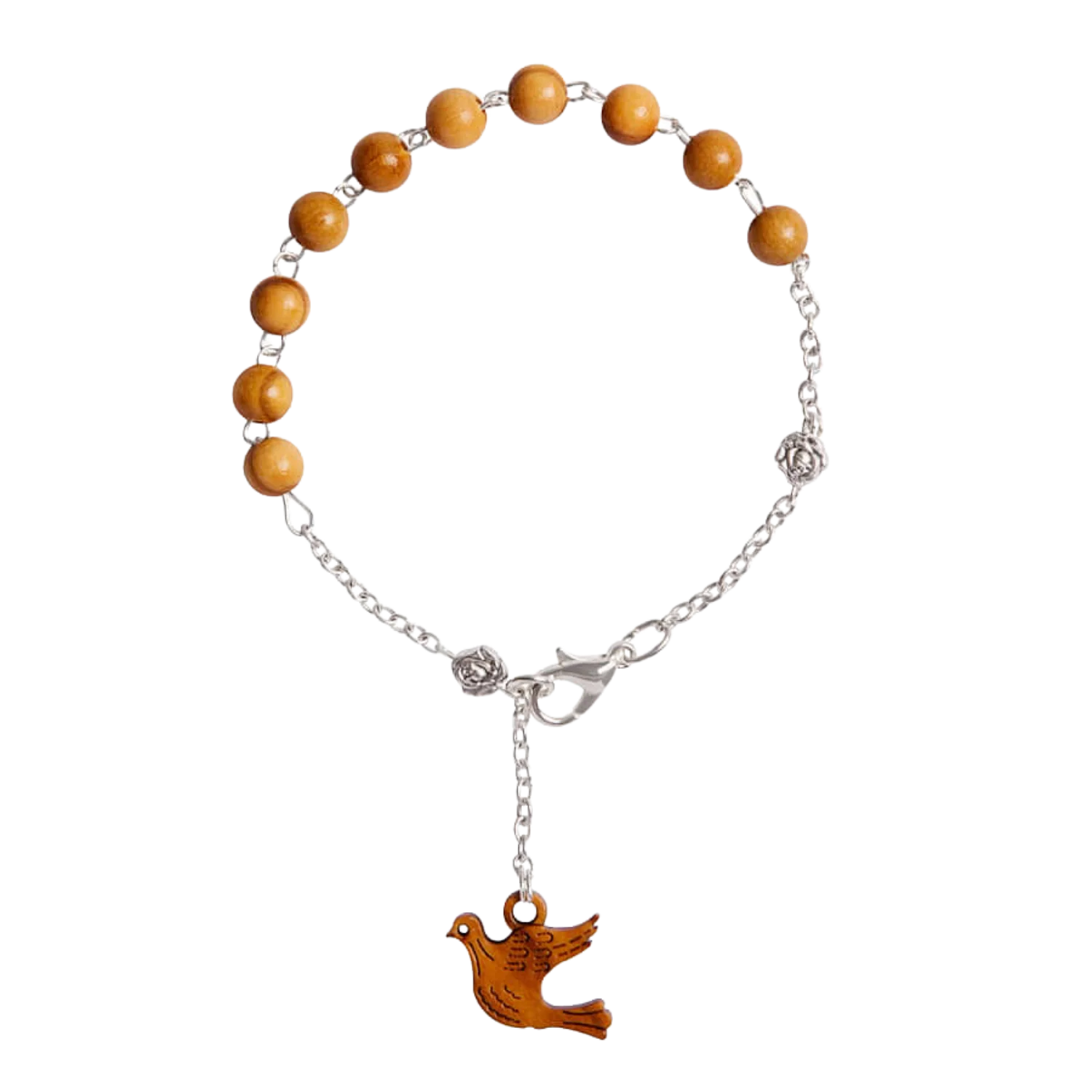 OLIVE ROSARY BRACELET - METAL