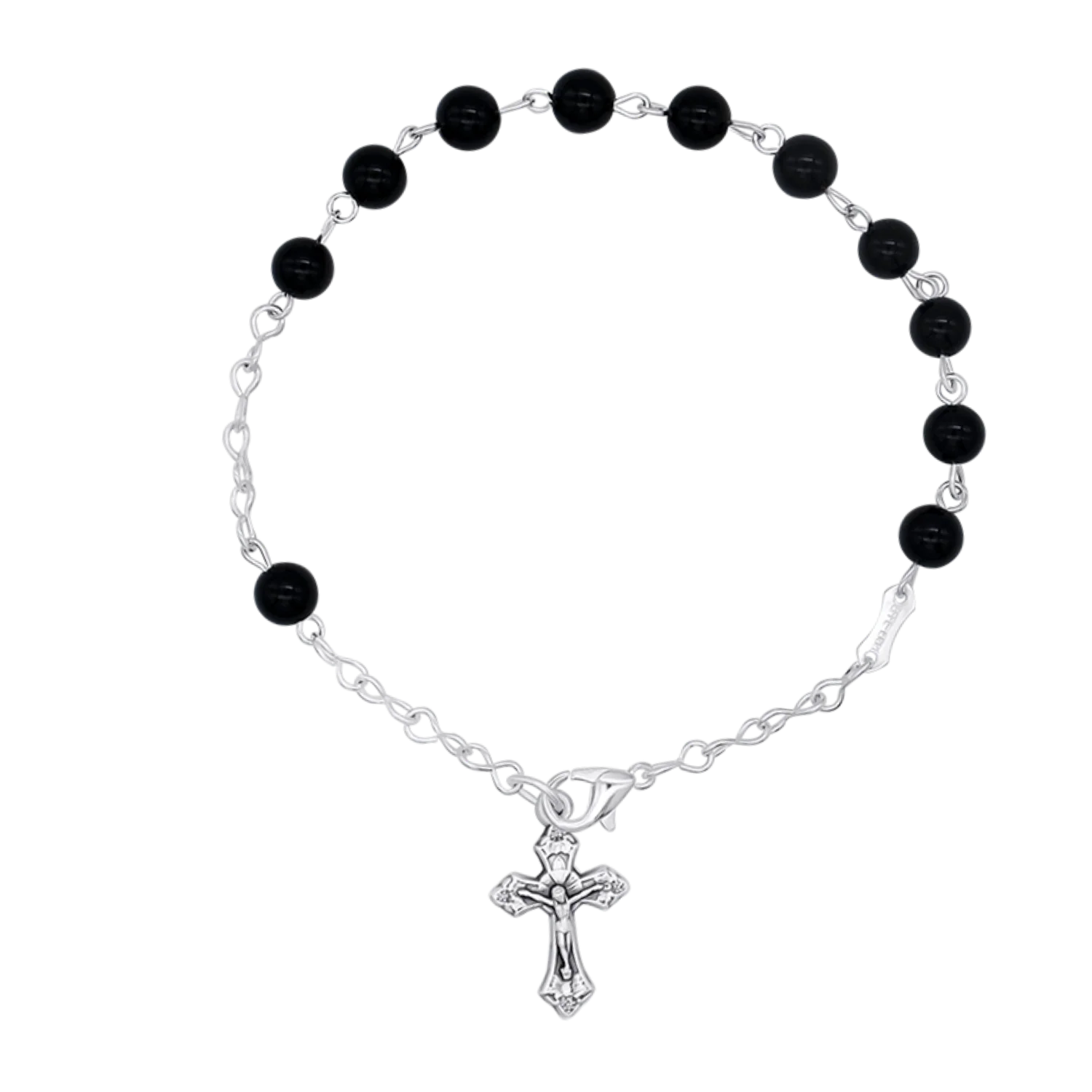 ONYX ROSARY BRACELET - METAL