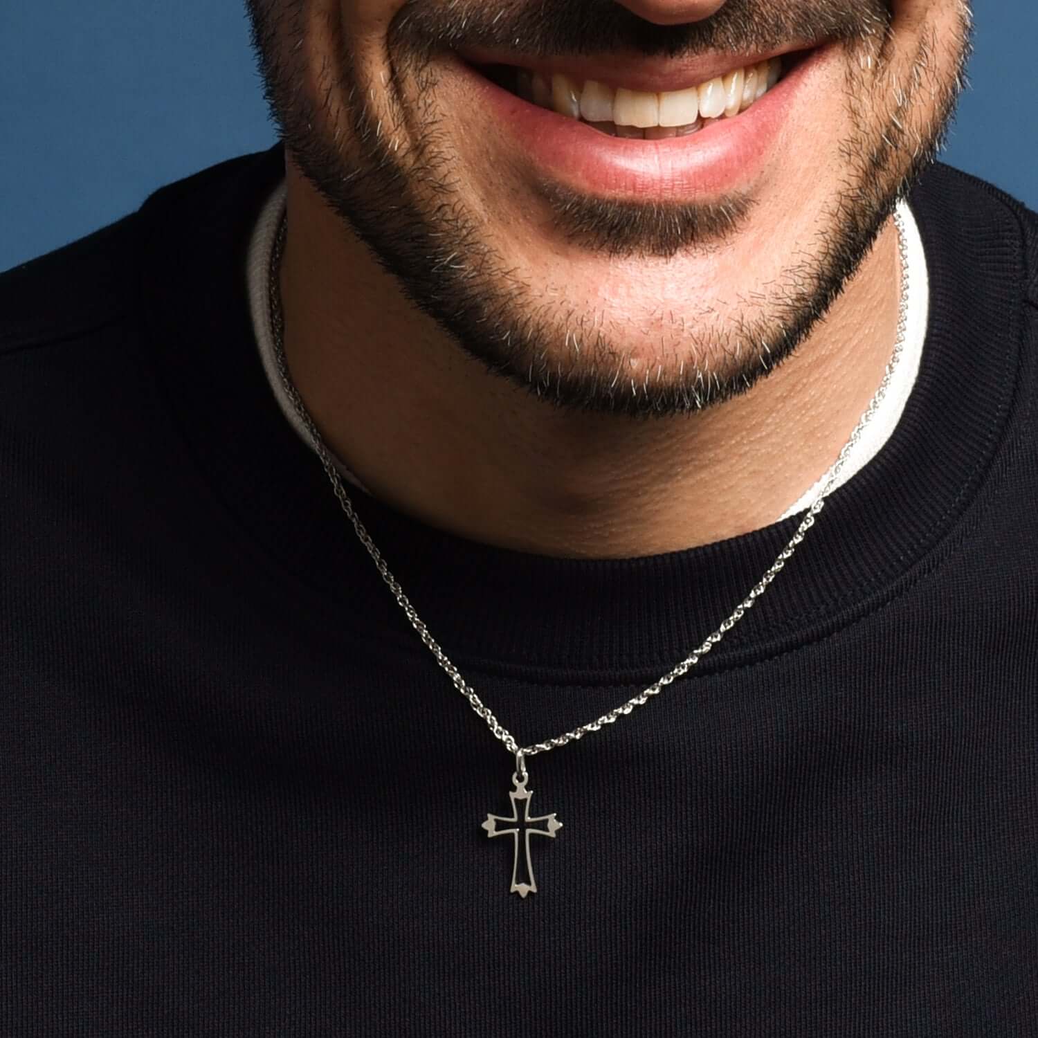 OPEN-WORK CROSS PENDANT - SILVER - Image 2