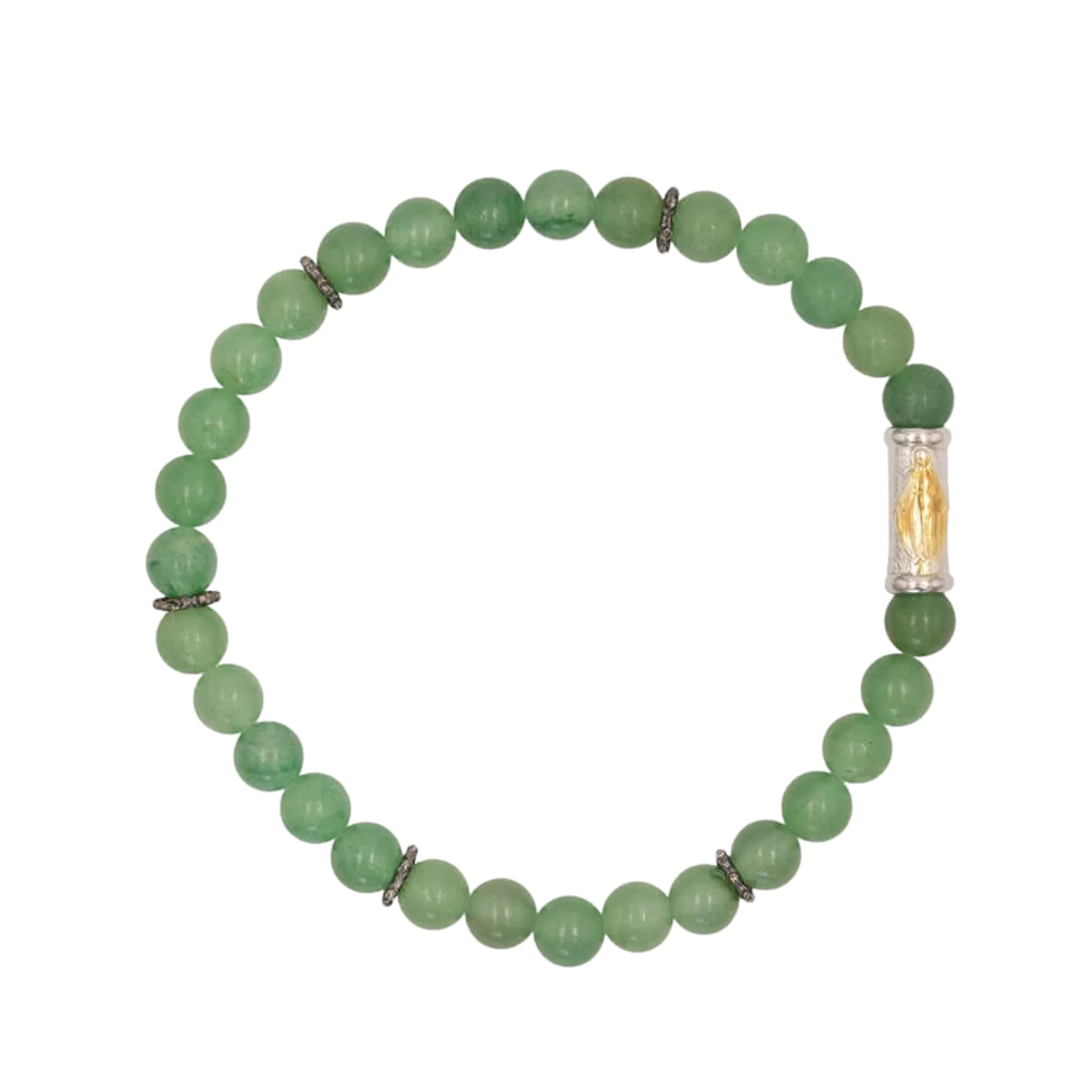 OUR LADY OF GRACE BRACELET - AVENTURINE AND SILVER
