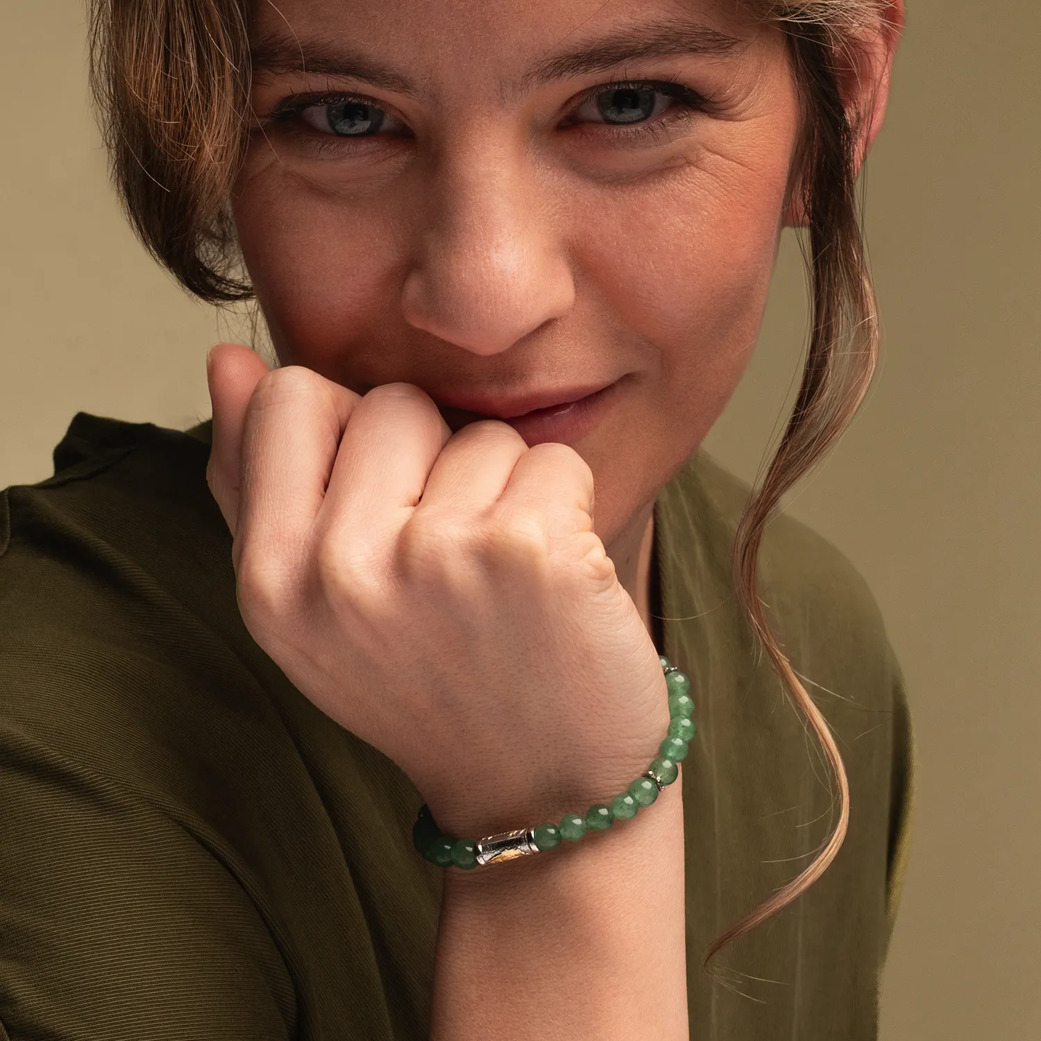 OUR LADY OF GRACE BRACELET - AVENTURINE AND SILVER - Image 2