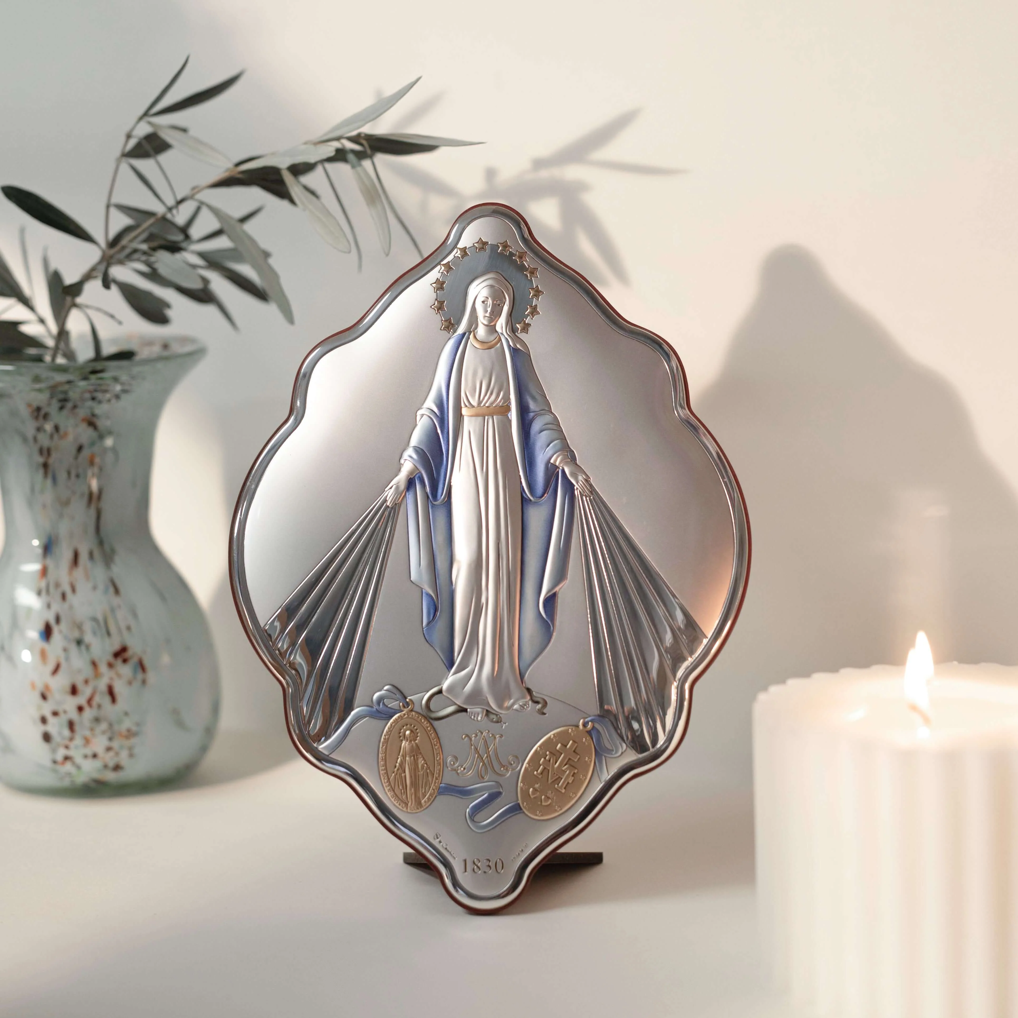 OUR LADY OF GRACE - RELIGIOUS PICTURE - SILVER - Image 2
