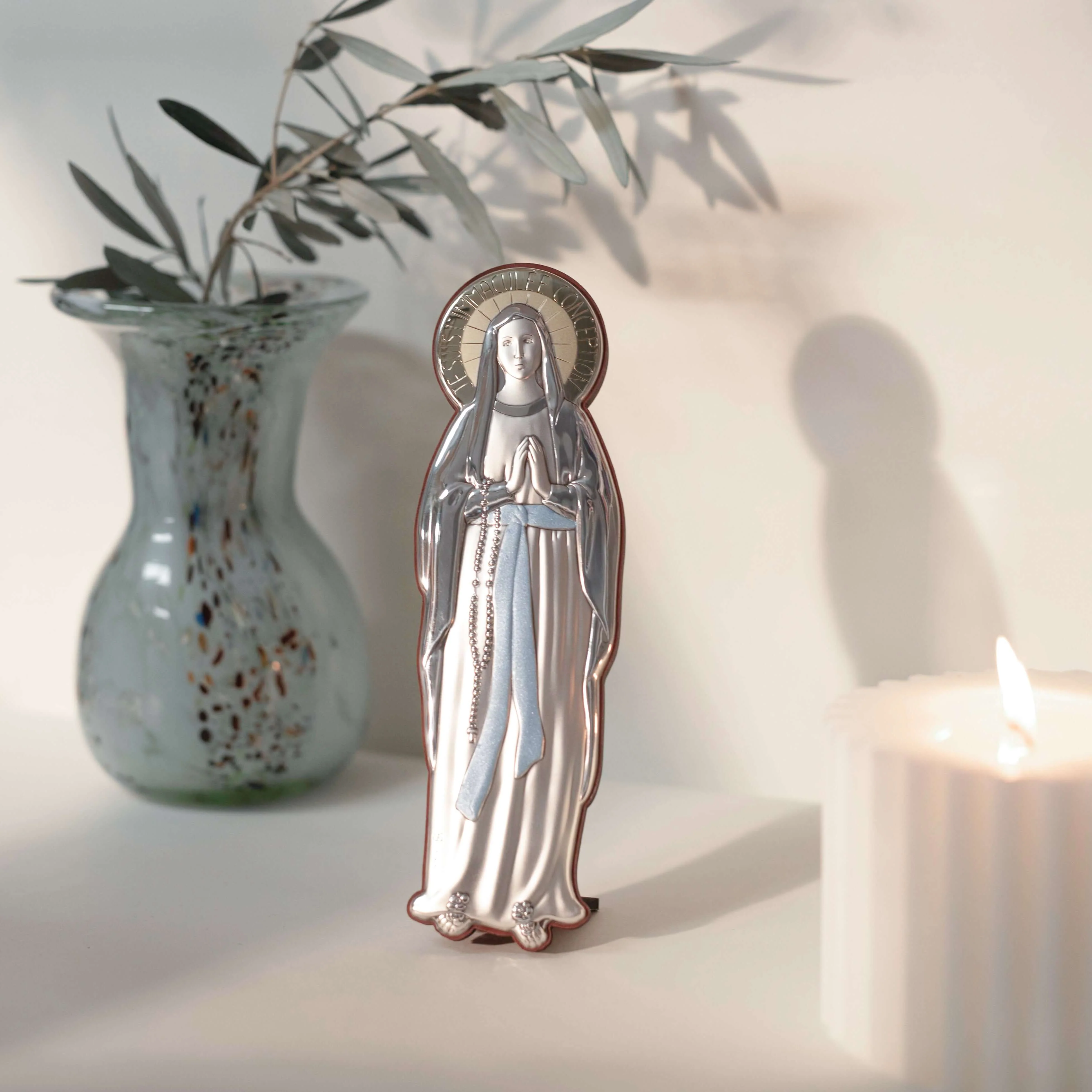 OUR LADY OF LOURDES - RELIGIOUS PICTURE - SILVER - Image 2