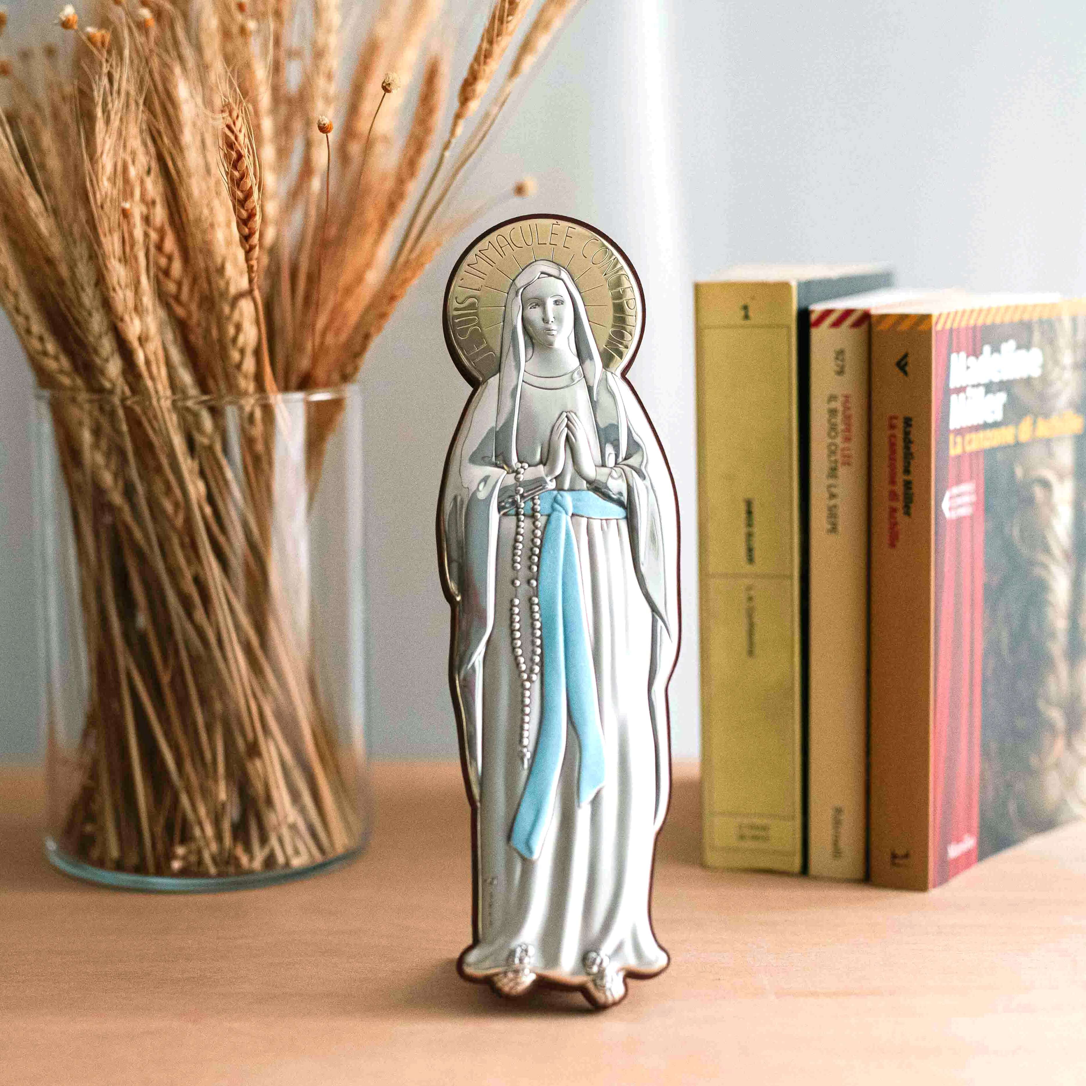 OUR LADY OF LOURDES - RELIGIOUS PICTURE - SILVER - Image 3